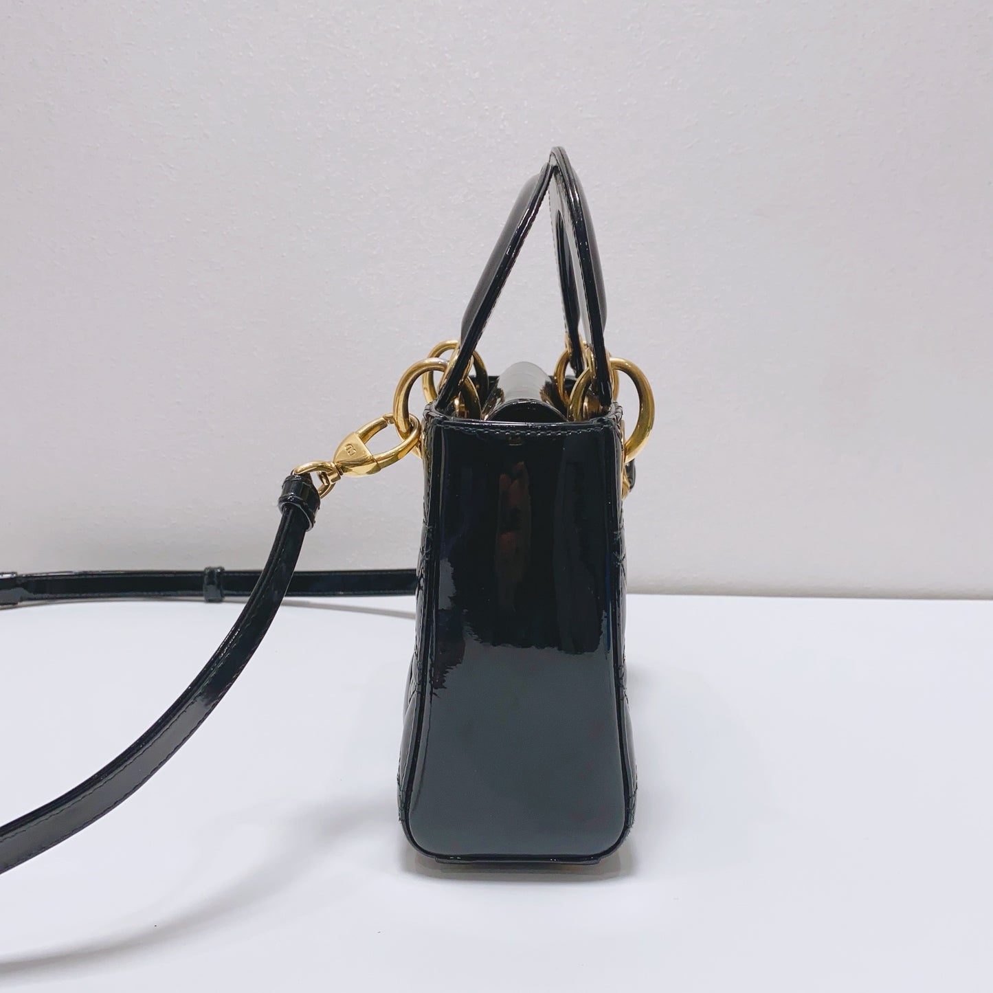 Dior - Lady Dior Mini - Patent leather - Black - (Mini)