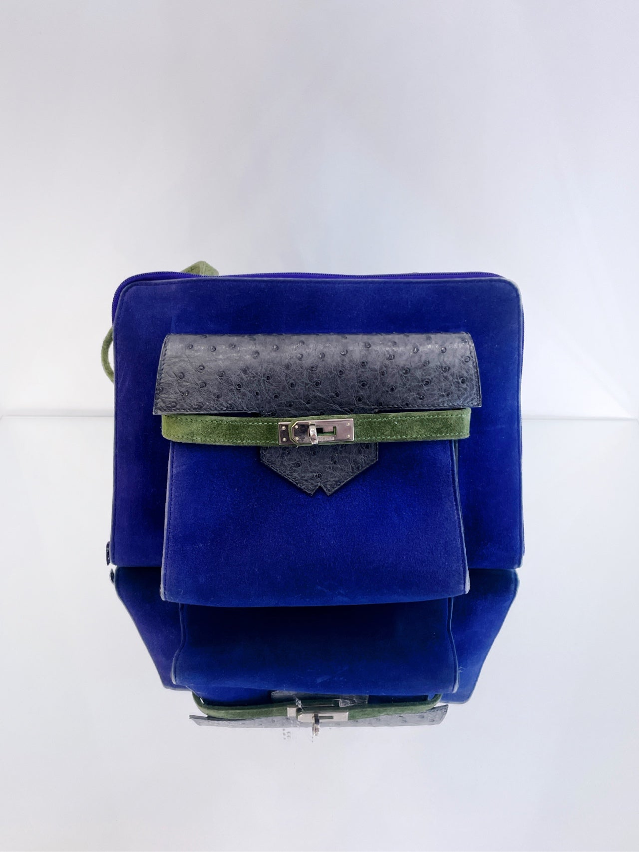 Hermès - Amsterdam Shoulder Bag - Suede and Ostrich leather - Multicolour - (mini)