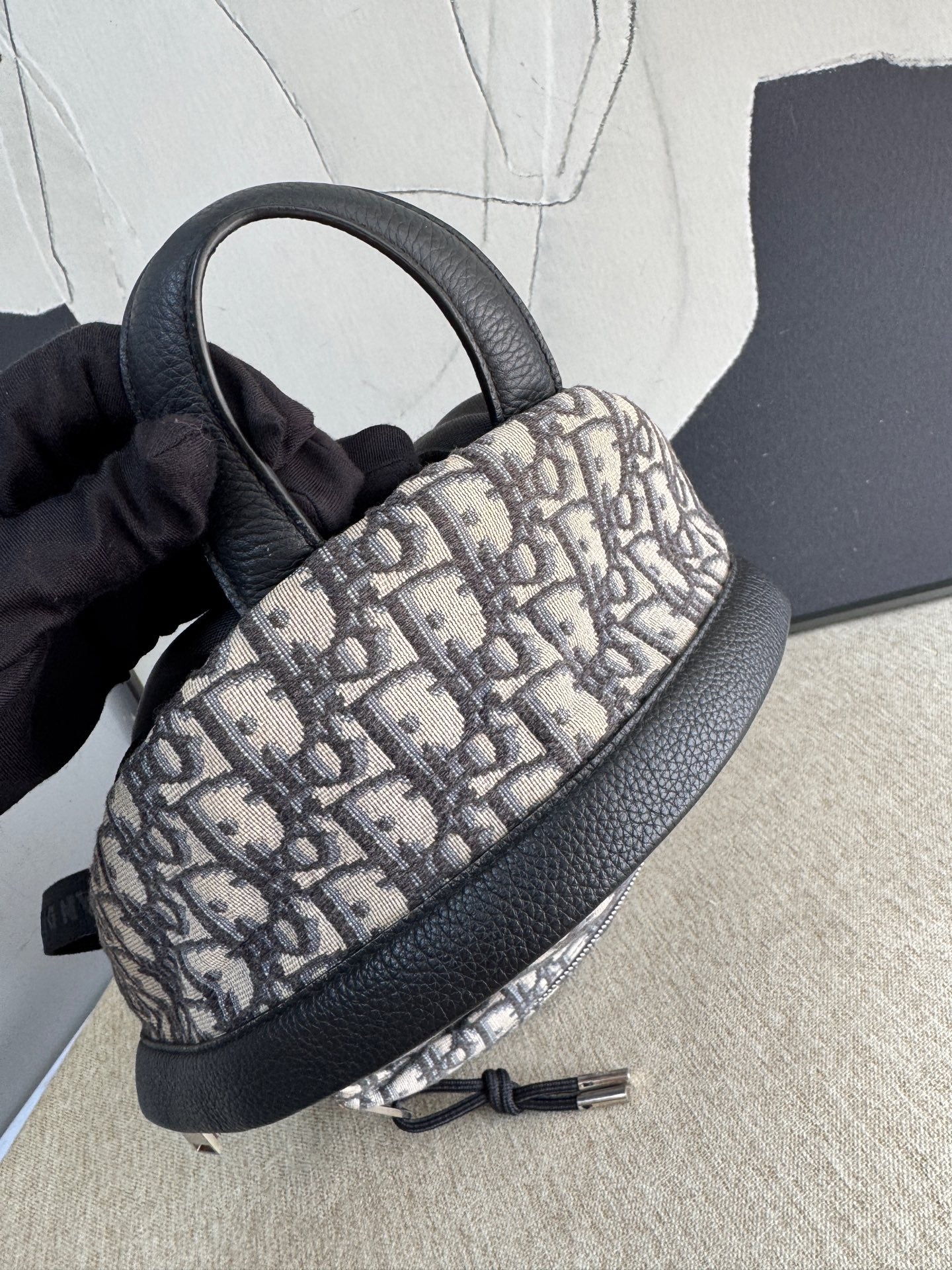 Dior - Rider Oblique Backpack Small - Dior Oblique jacquard canvas with leather trim - Grey, Beige and Black - (small)