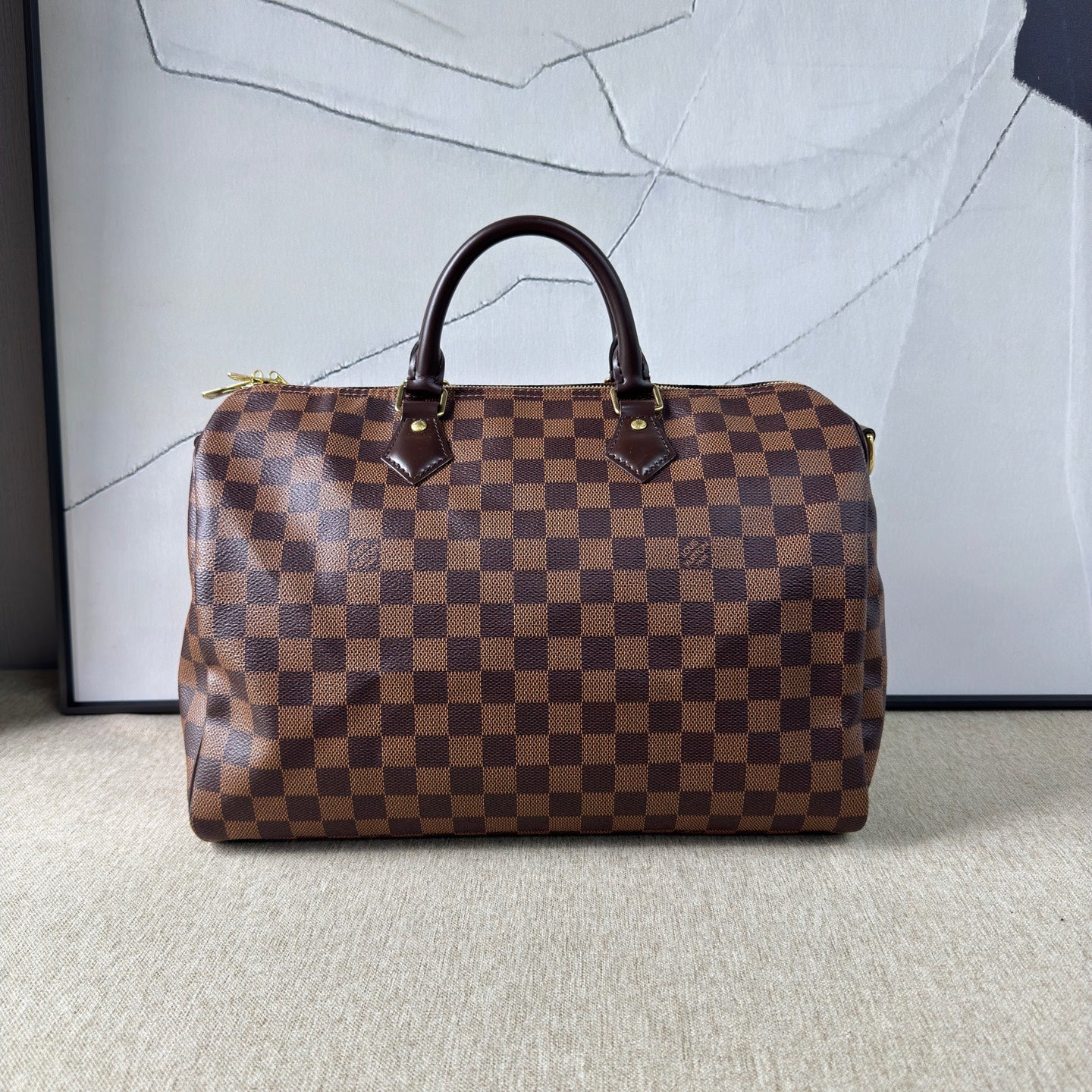 Louis Vuitton - Speedy Bandoulière 35 - Damier Ebene coated canvas with leather trim - Brown - (Large)