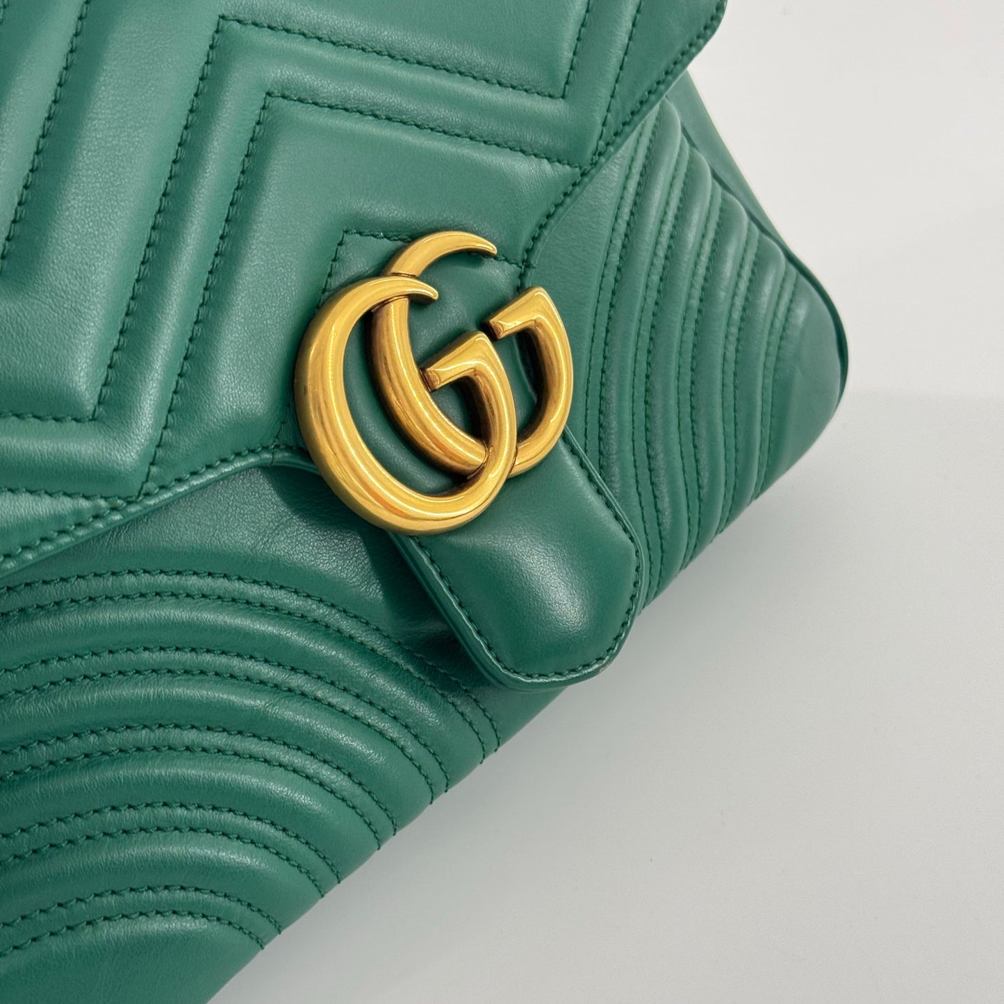 Gucci - Marmont Top Handle - Leather - Green - (medium)