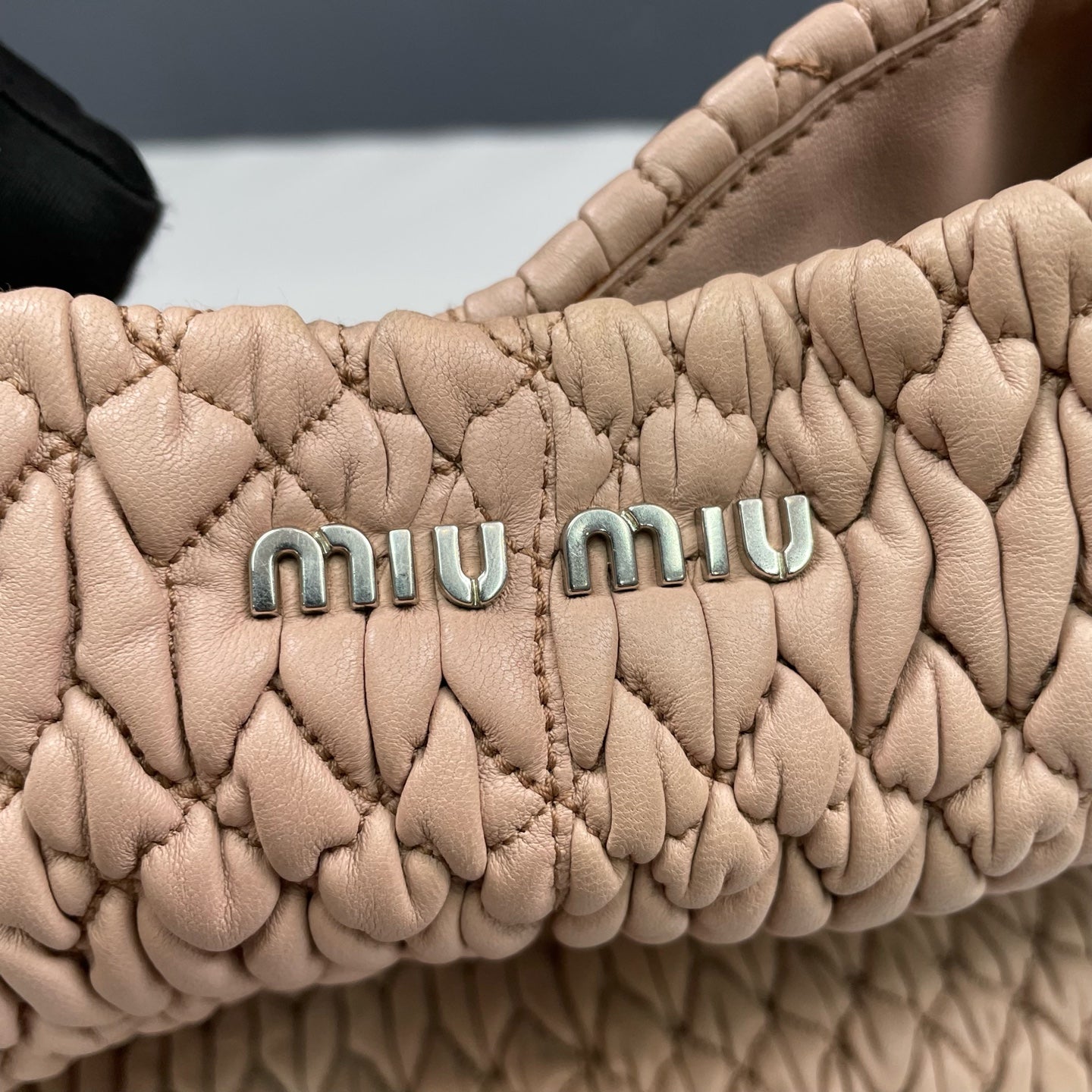 Miu Miu - Matelassé Gemstone Chain Shoulder Bag - Leather - Pink - (medium)
