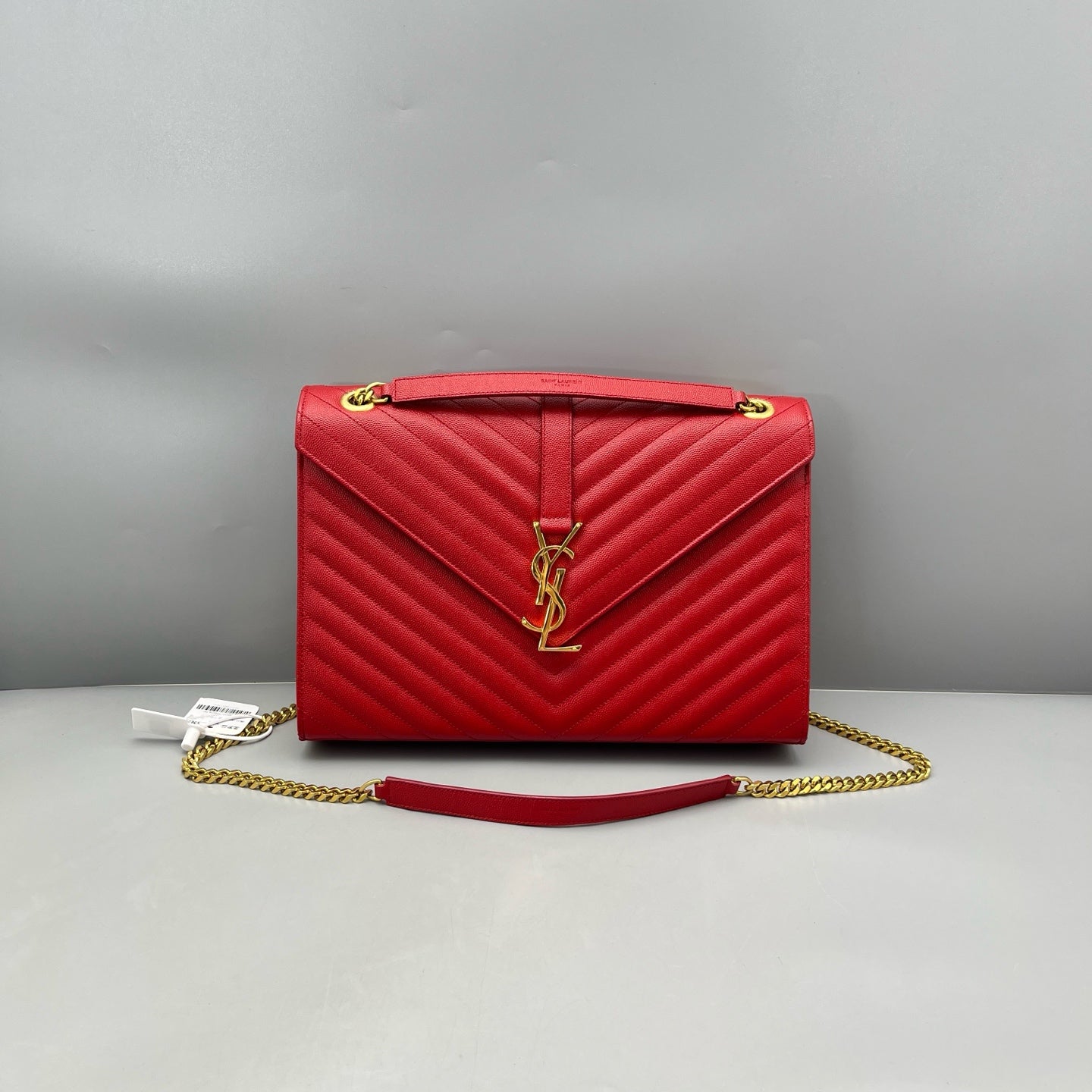 Saint Laurent - Large Envelope Bag - Grained leather - Red - (Large)
