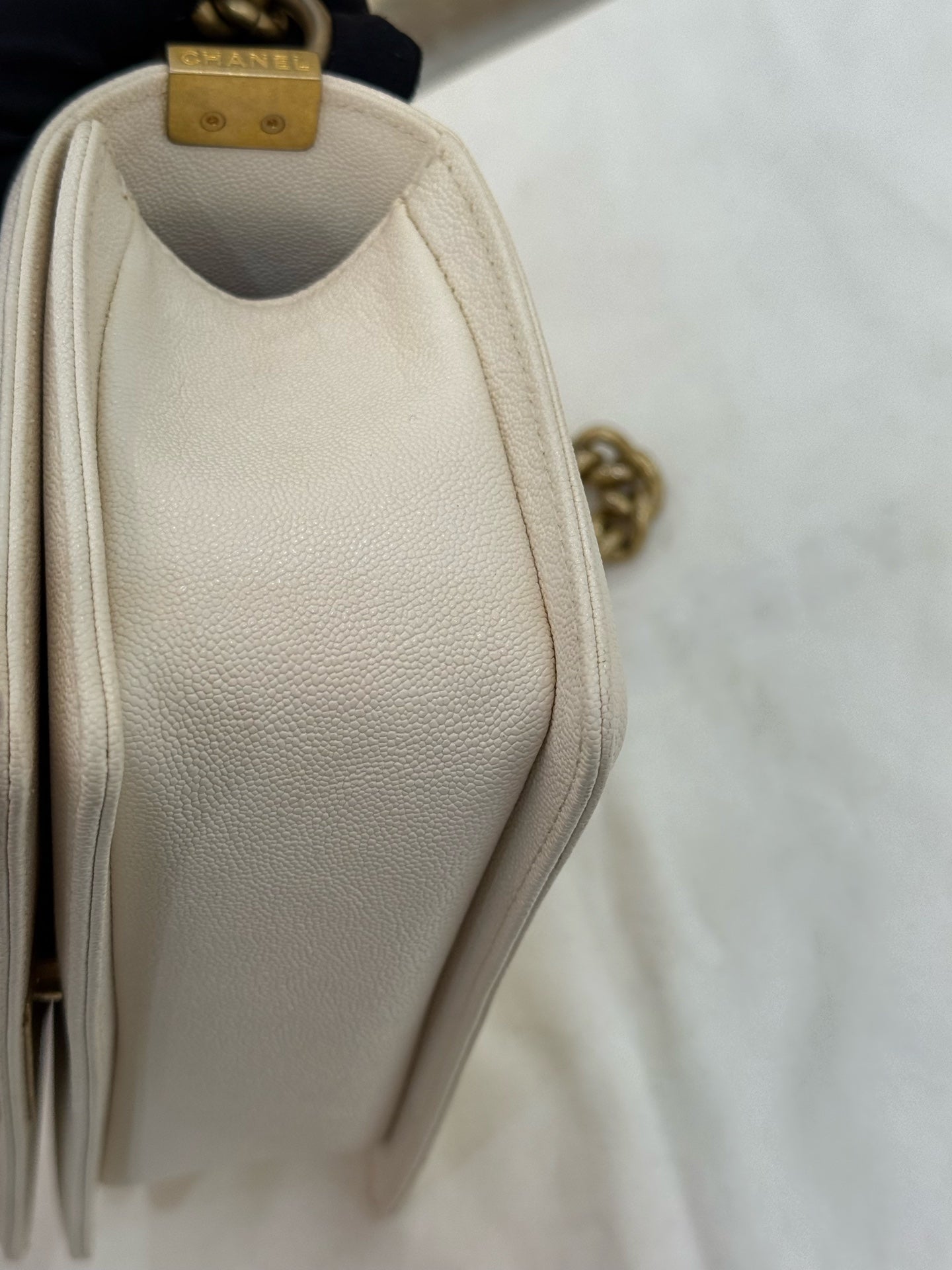 Chanel - Le Boy Small - Caviar leather - White - (Small)
