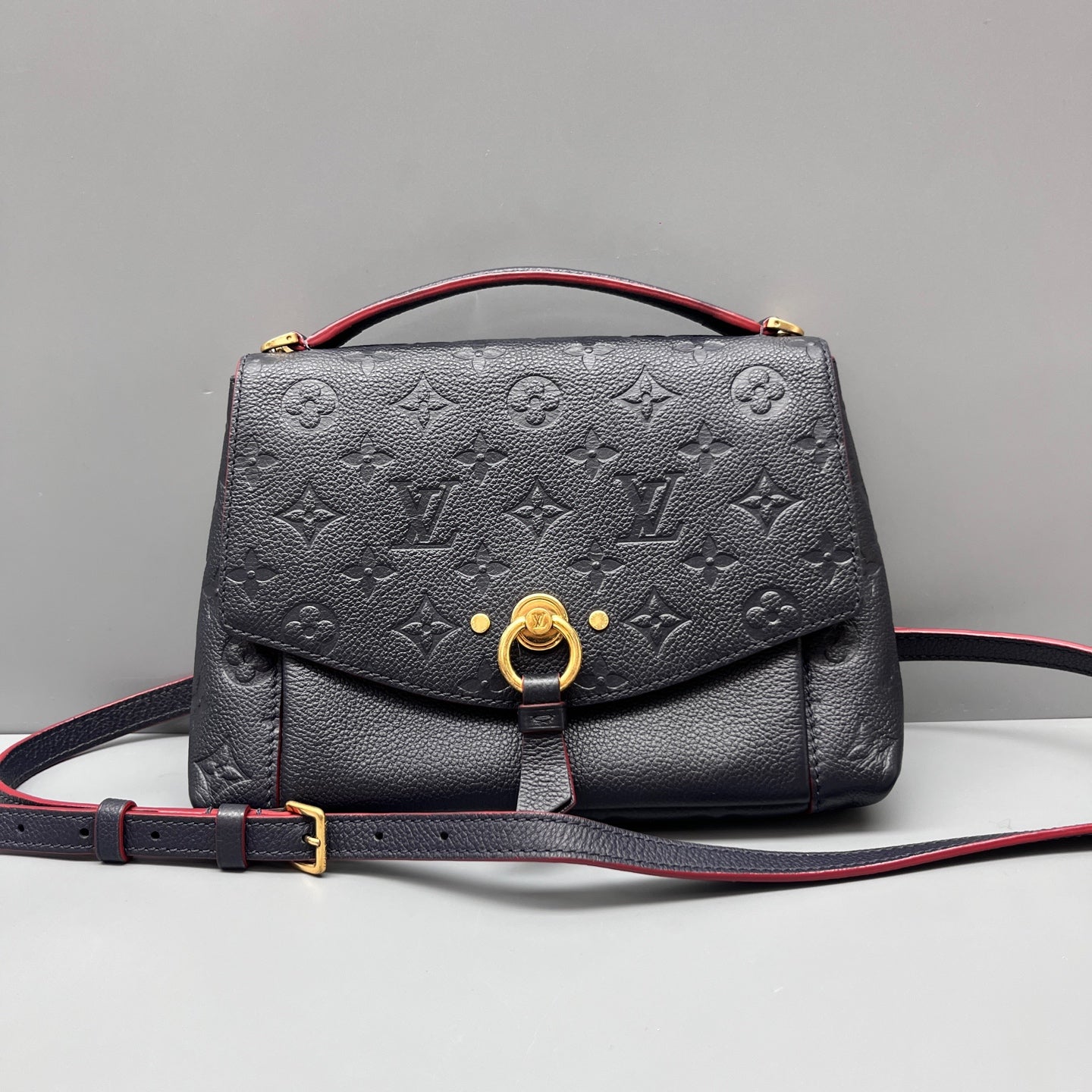 Louis Vuitton - Blanche BB Messenger Bag - Monogram Empreinte leather - Navy with Red Glazing - (mini)