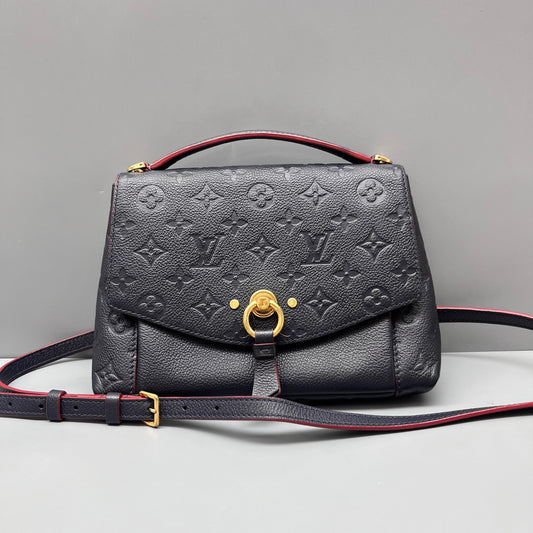 Louis Vuitton - Blanche BB Messenger Bag - Monogram Empreinte leather - Navy with Red Glazing - (mini)