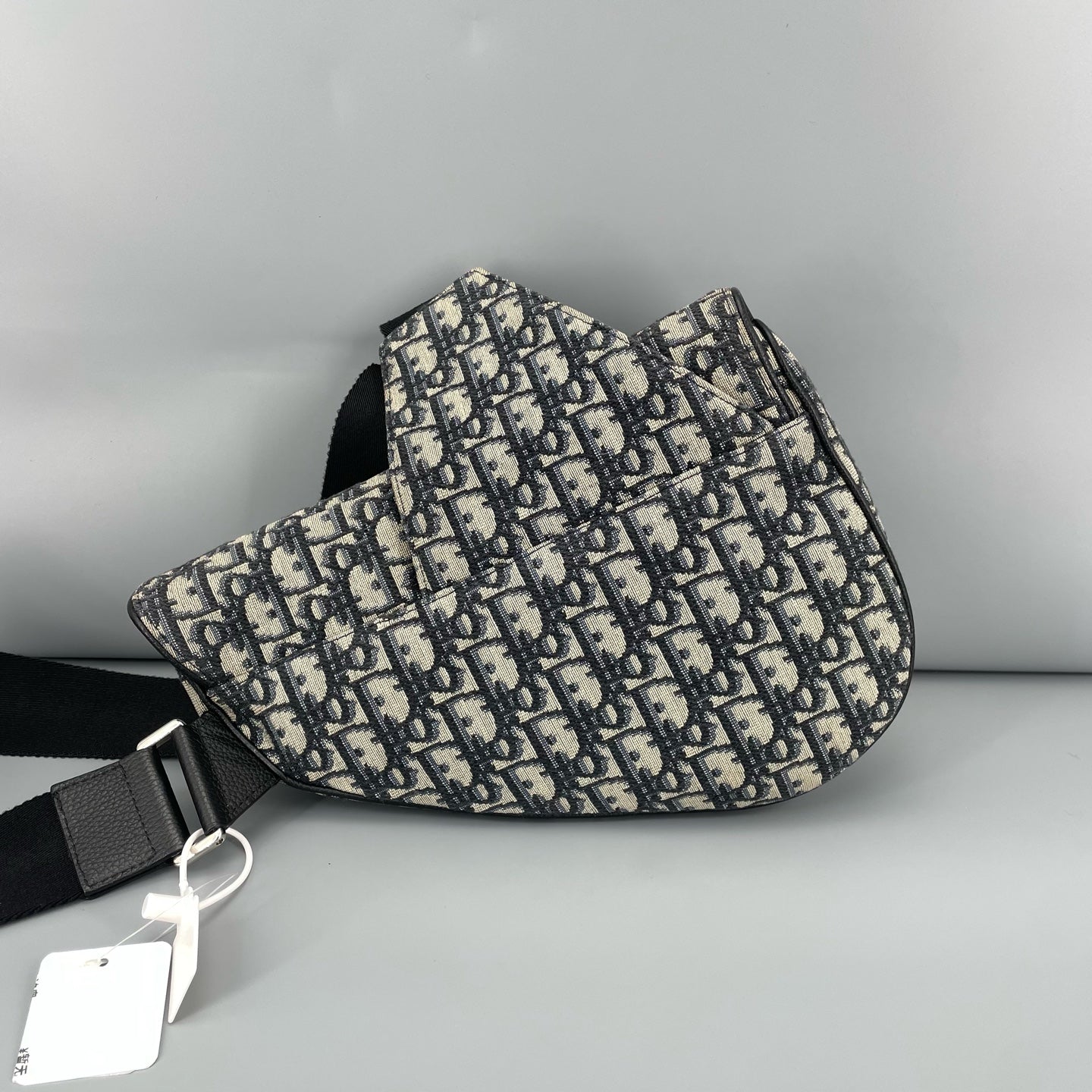 Dior - Saddle Chest Bag - Oblique canvas with leather trim - Blue - (Small)