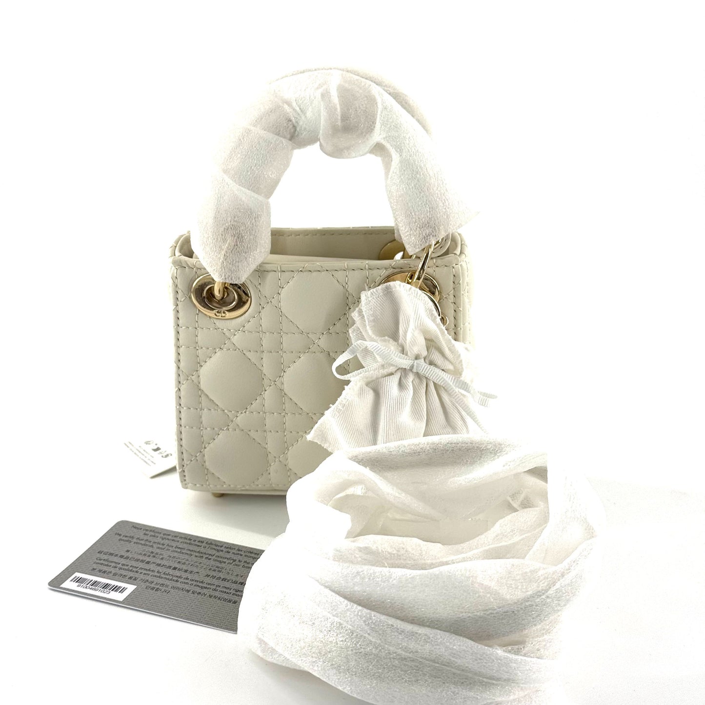 Dior - Lady Dior Micro - Leather - White with Gold-Tone Hardware - (mini)