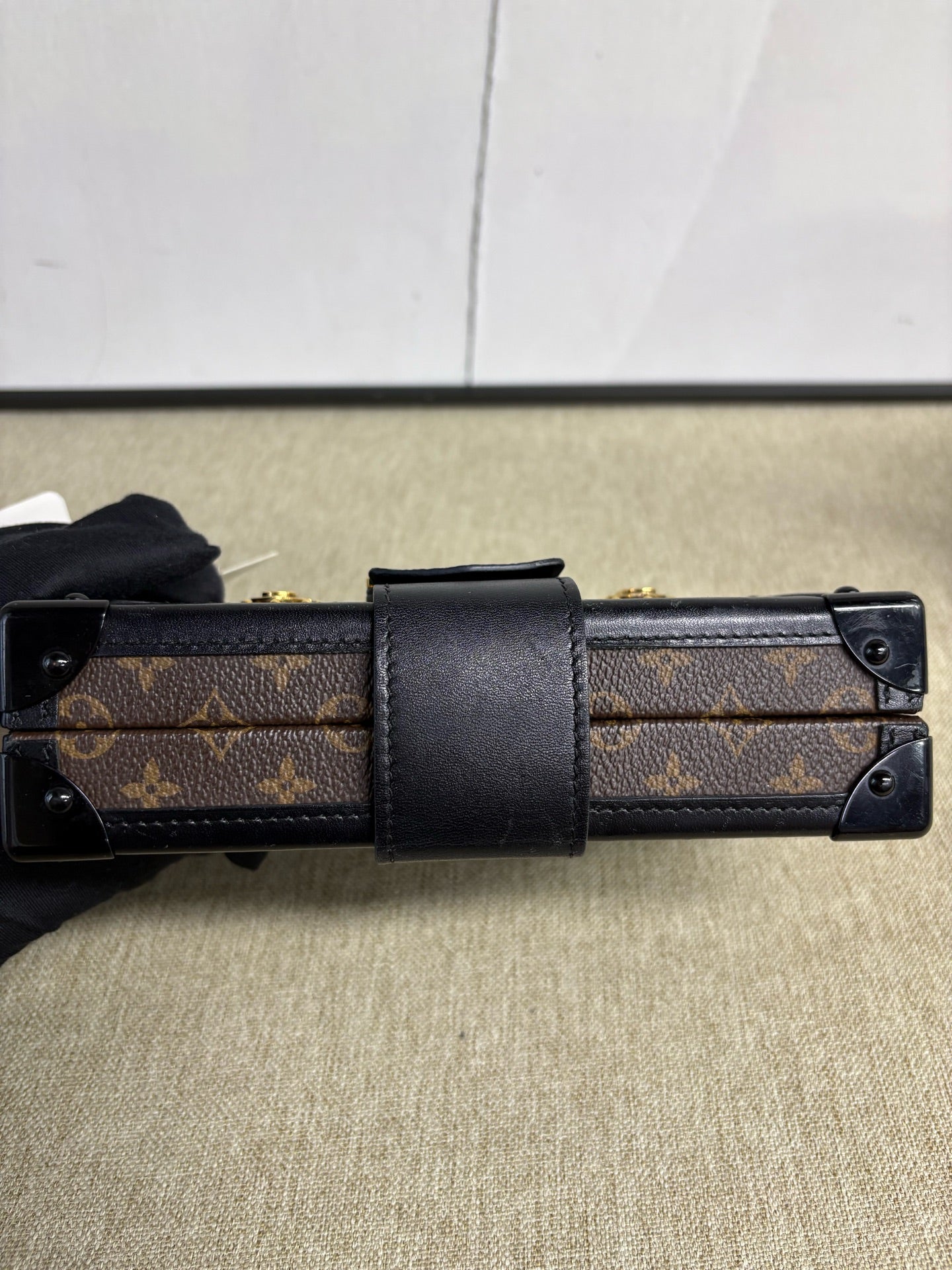 Louis Vuitton - Petite Malle Limited Edition Monogram - Monogram coated canvas with leather trim - Brown Monogram with Black and Red Accents - (mini)