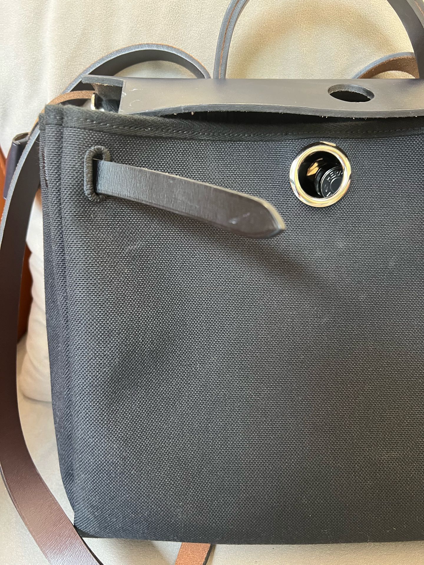 Hermes - Herbag 31 - Canvas with Vachetta Hunter Leather trim - Black - (medium)