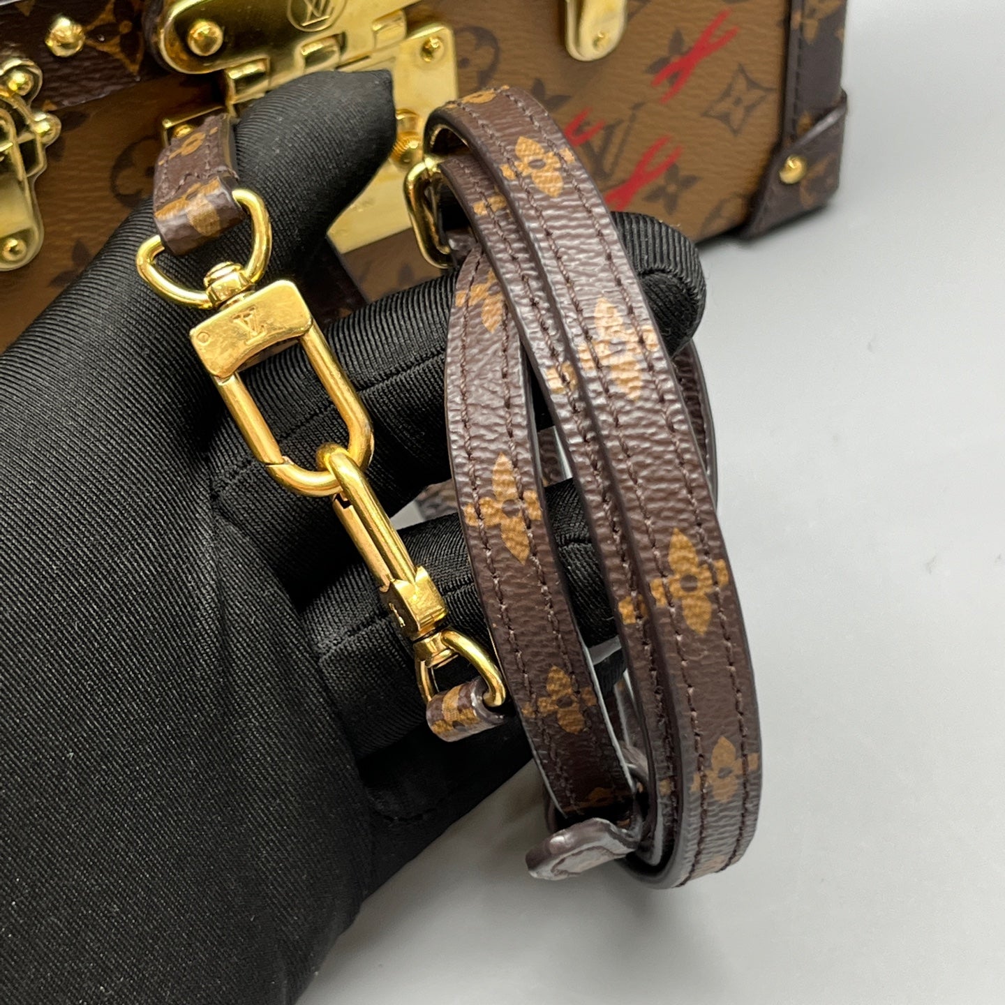 Louis Vuitton - Petite Malle - Monogram coated canvas with leather trim and interior - Brown and Caramel - (Mini)