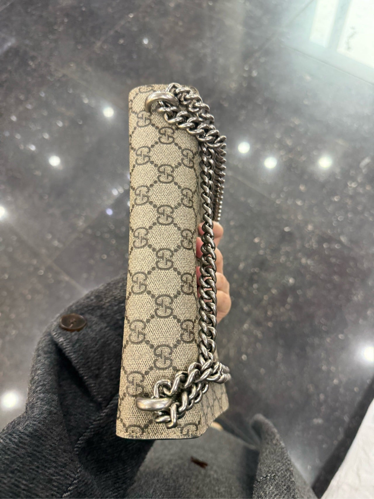 Gucci - Dionysus Medium Shoulder Bag - GG Supreme canvas with suede trim - Beige - (medium)