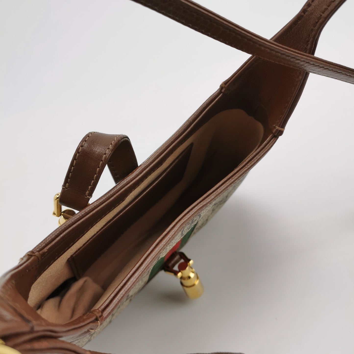 Gucci - Jackie 1961 Mini Bag - GG Supreme canvas with Leather trim - Beige and Brown - (mini)