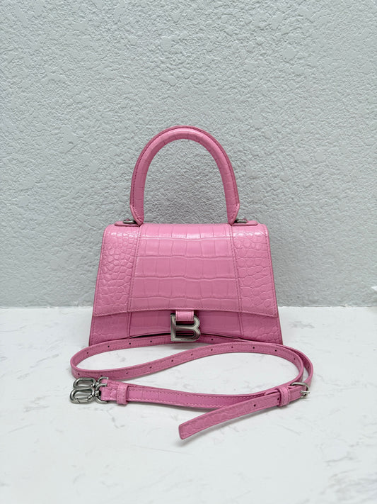 Balenciaga - Hourglass Top Handle Bag S - Calfskin leather - Pink - (Small)