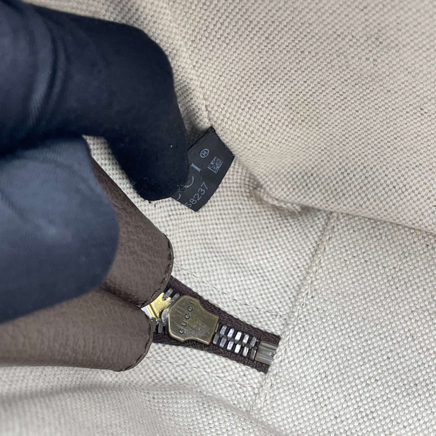 Gucci - Ophidia GG Small Bag - GG Supreme canvas with leather trim - Beige with brown accents, red and green web stripe - (small)