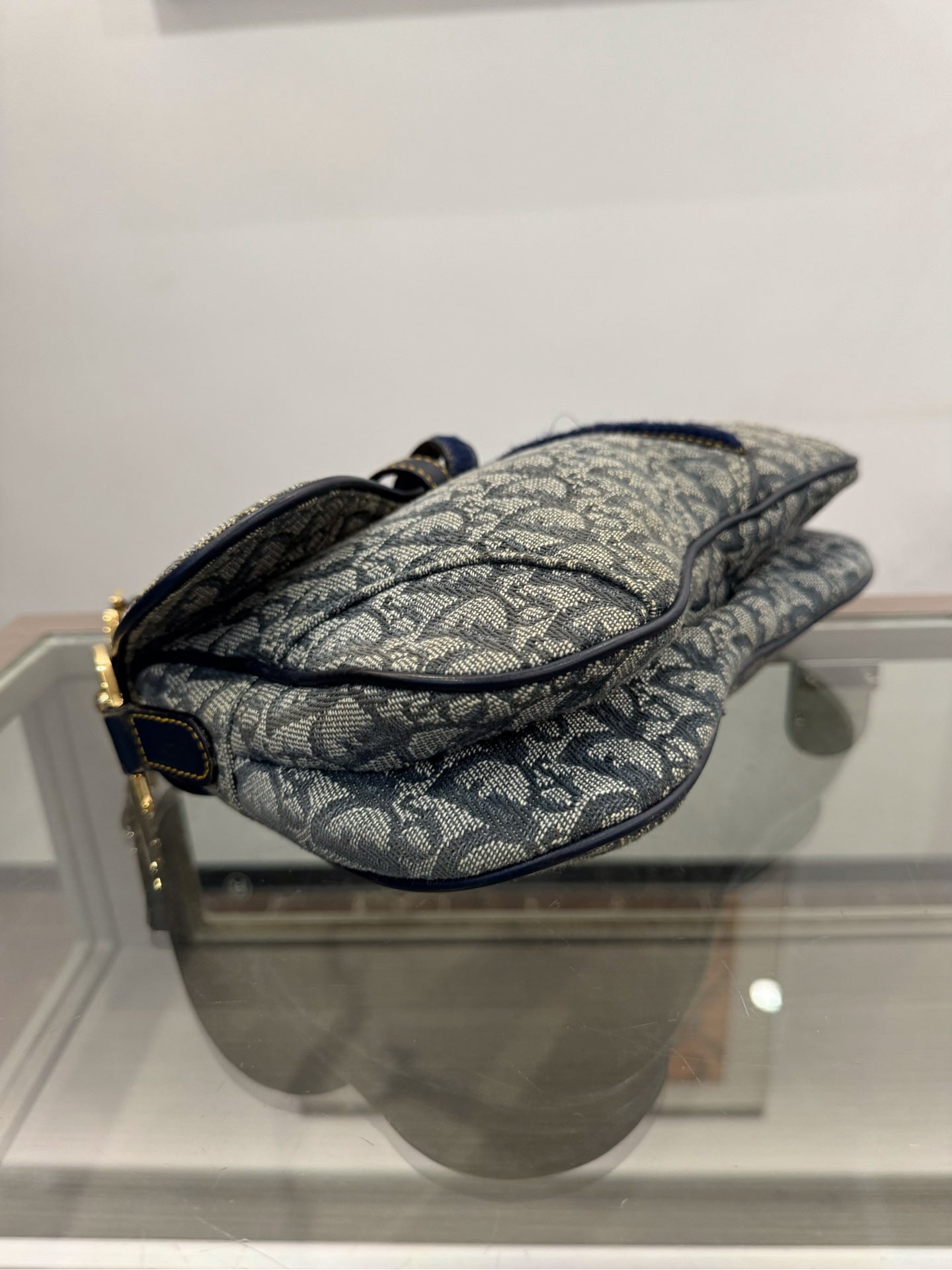 Dior - Saddle Bag - Dior Oblique canvas with leather trim - Grey - (medium)