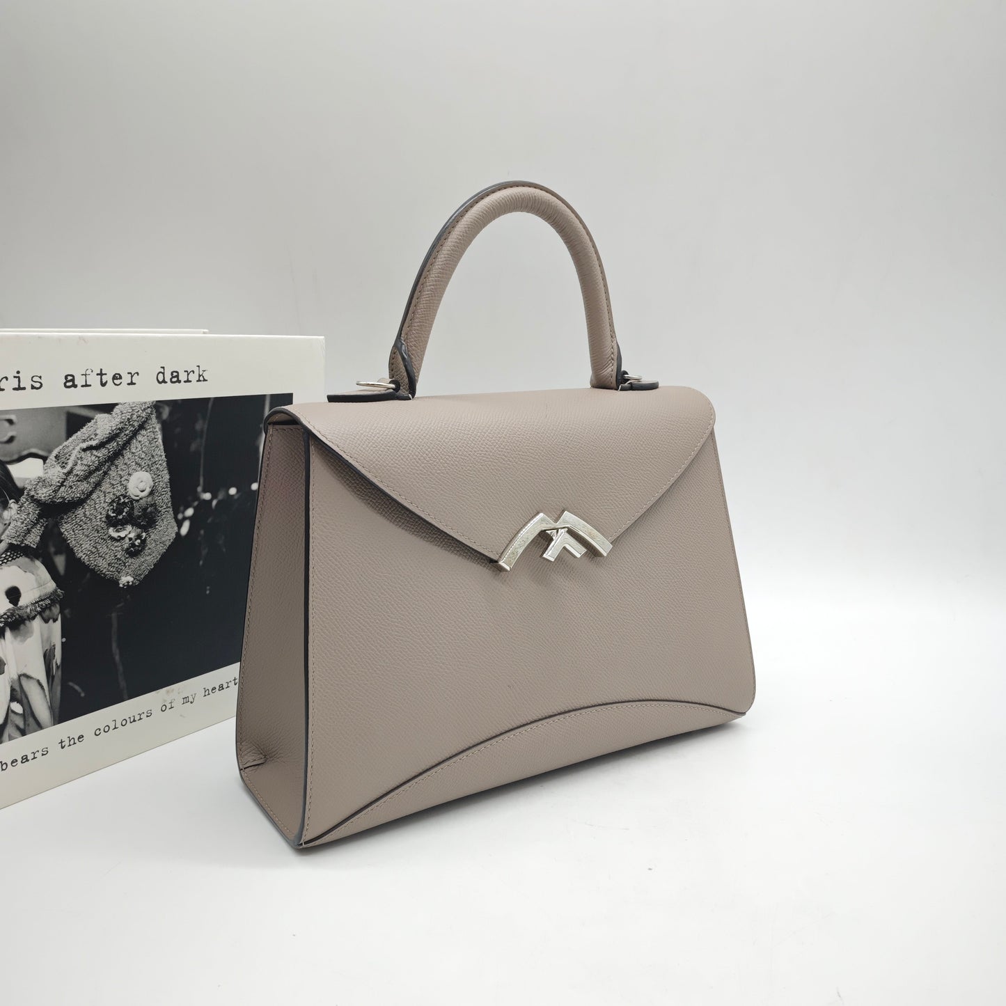 Moynat - Rejane - Grained leather - Elephant Grey with Silver-Tone Hardware - (Small)