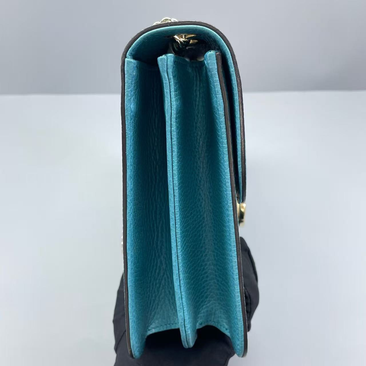 Gucci - Interlocking G Flap Shoulder Bag (Outlet Edition) - Grained leather - Blue - (large)