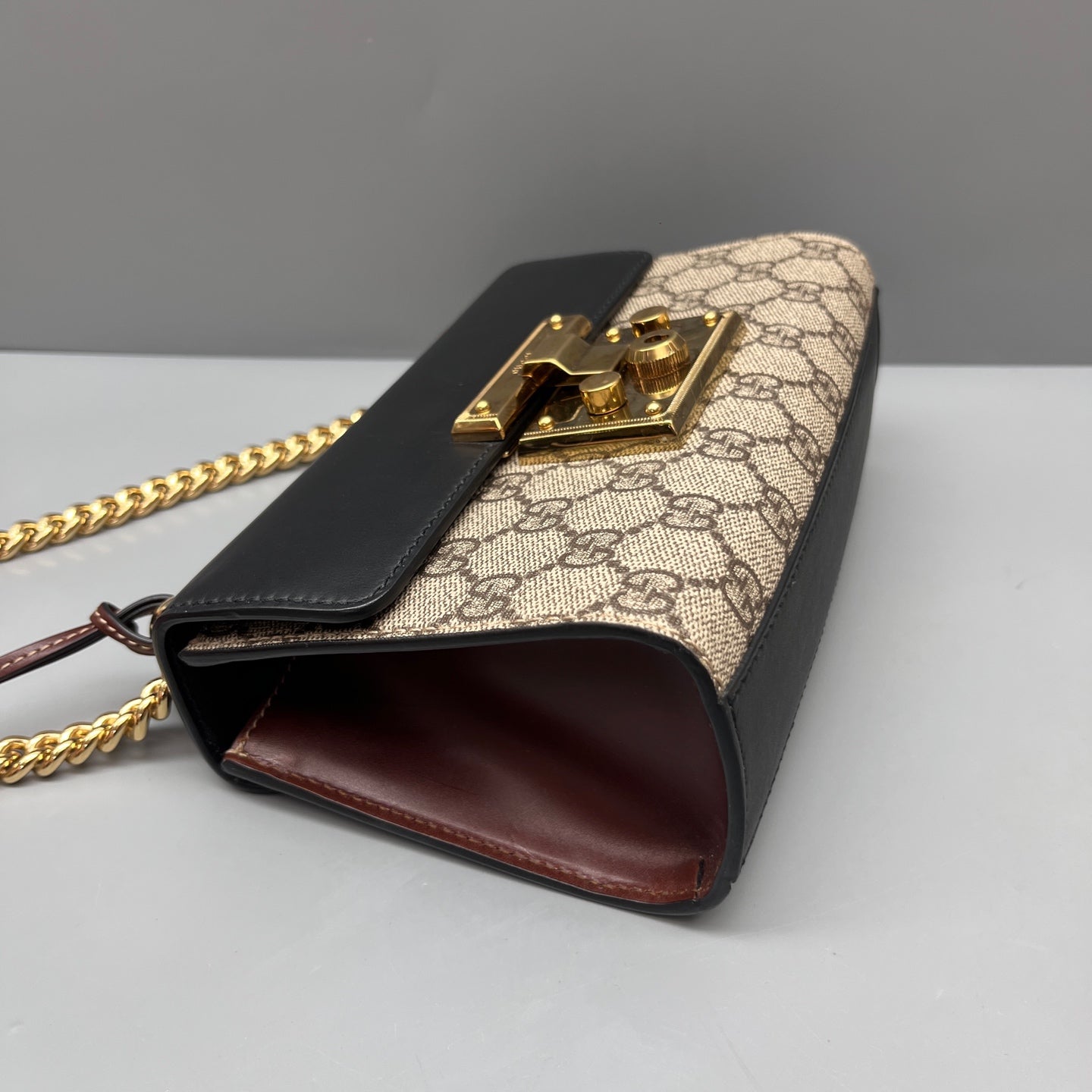 Gucci - Padlock GG Supreme Chain Shoulder Bag - GG Supreme coated canvas with smooth leather trim - Multicolour (Beige/Ebony, Black, Brown) - (small)