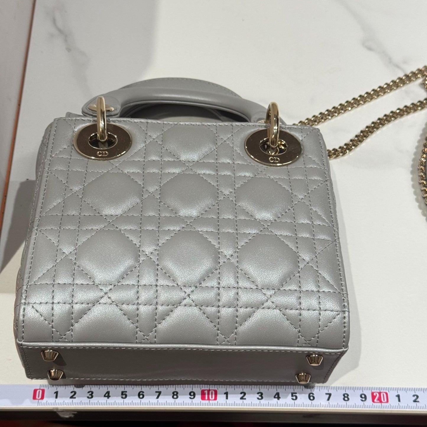 Dior - Lady Dior Mini - Lambskin leather - Grey - (mini)