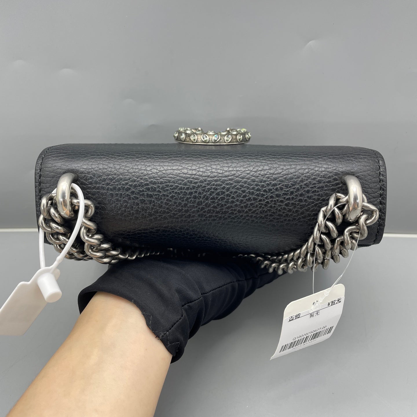 Gucci - Dionysus Mini with Crystal Buckle - Grained leather - Black - (mini)