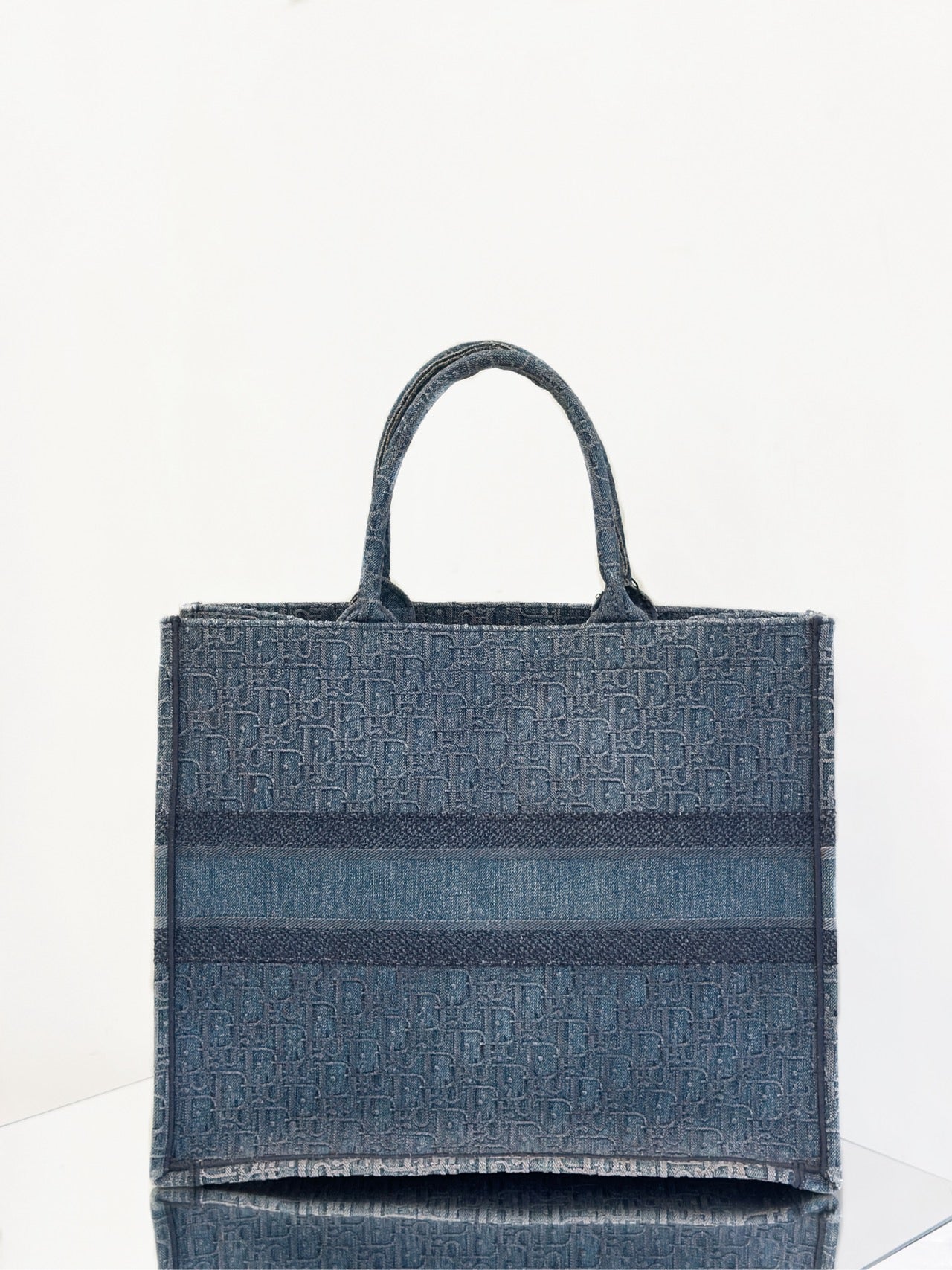 Dior - Book Tote - Denim with embroidery - Blue - (Large)