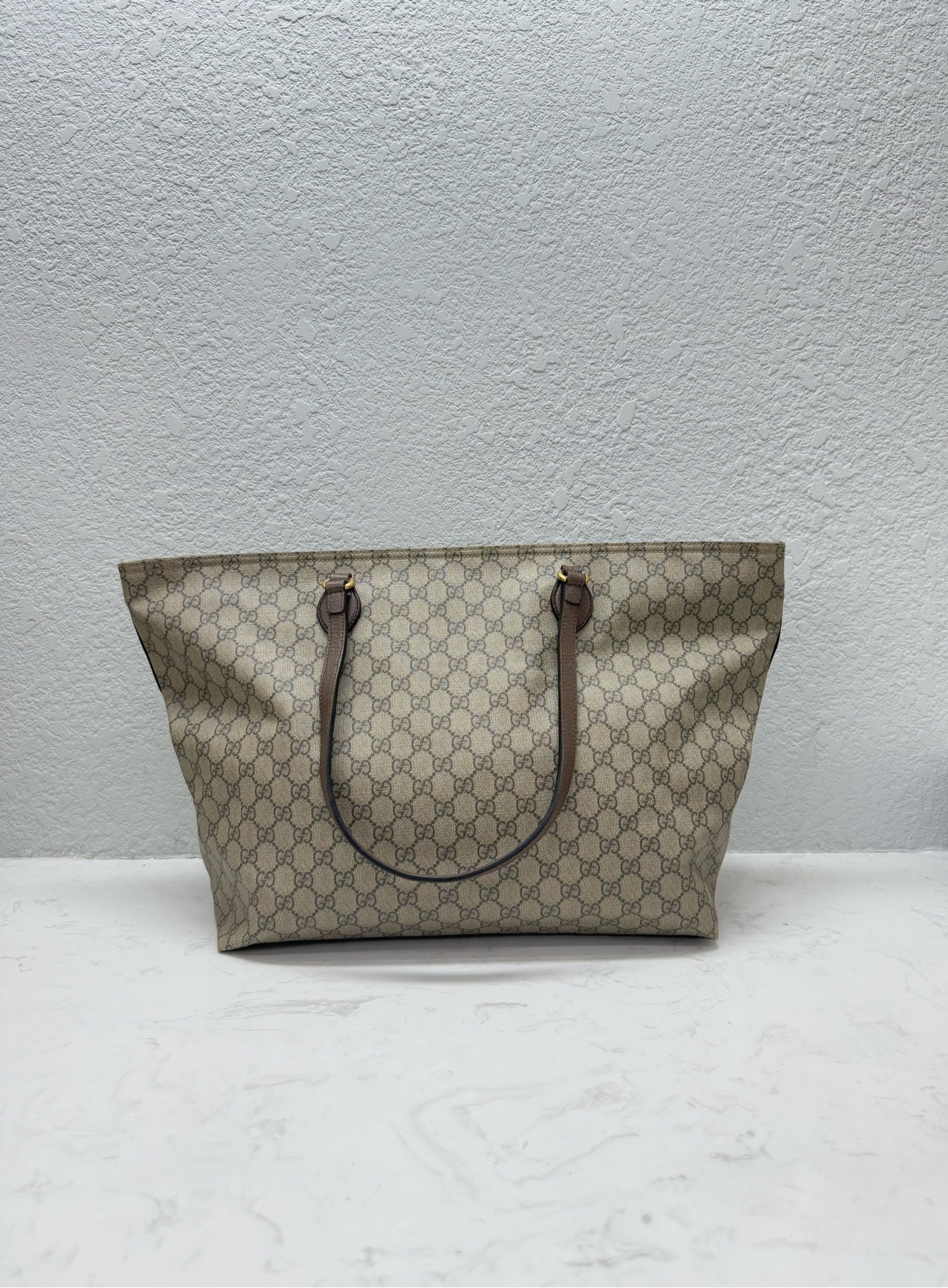 Gucci - GG Supreme Tote - Coated canvas, Leather - Beige - (medium)