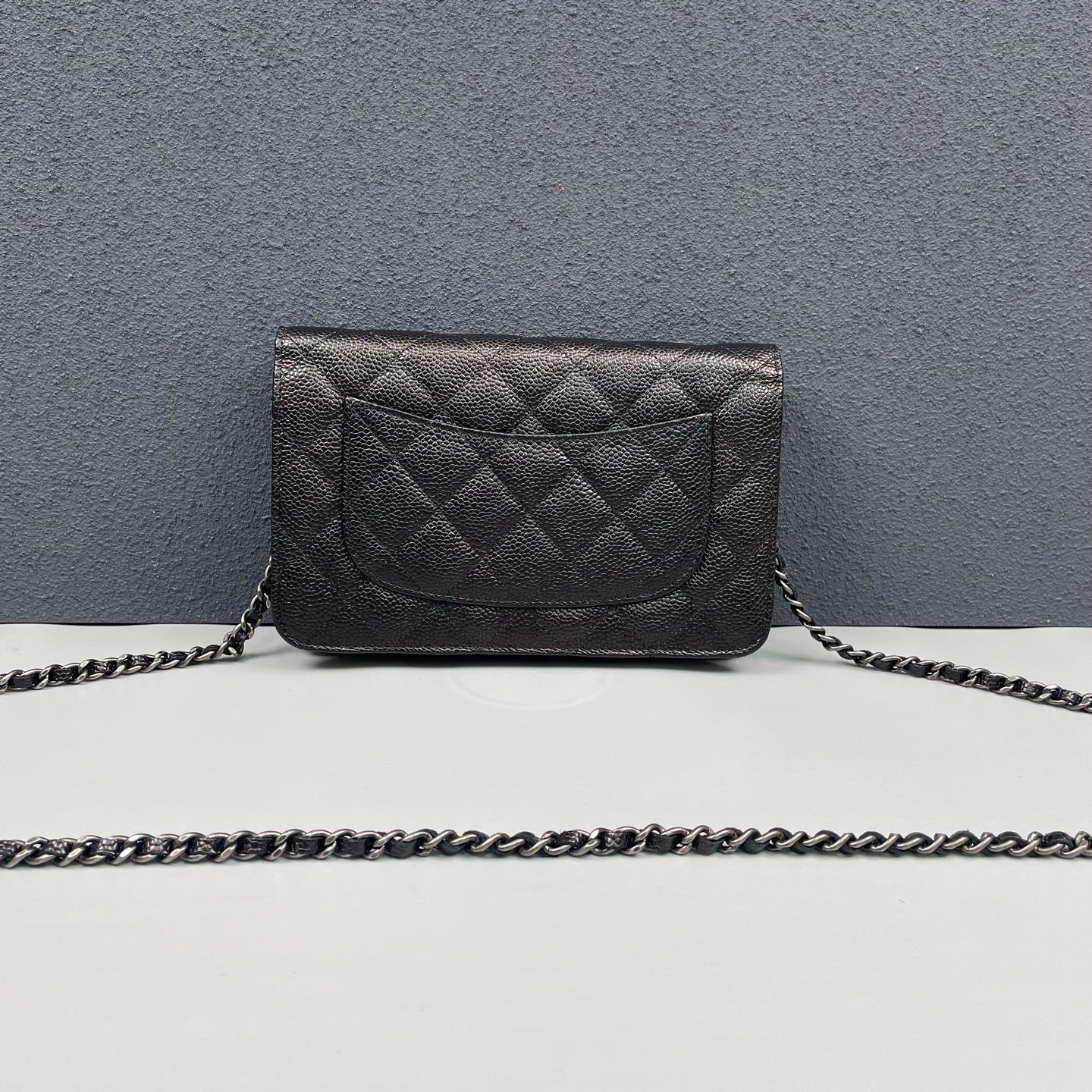 Chanel - 2.55 Wallet on Chain (WOC) - Grained calfskin leather - Black - (mini)