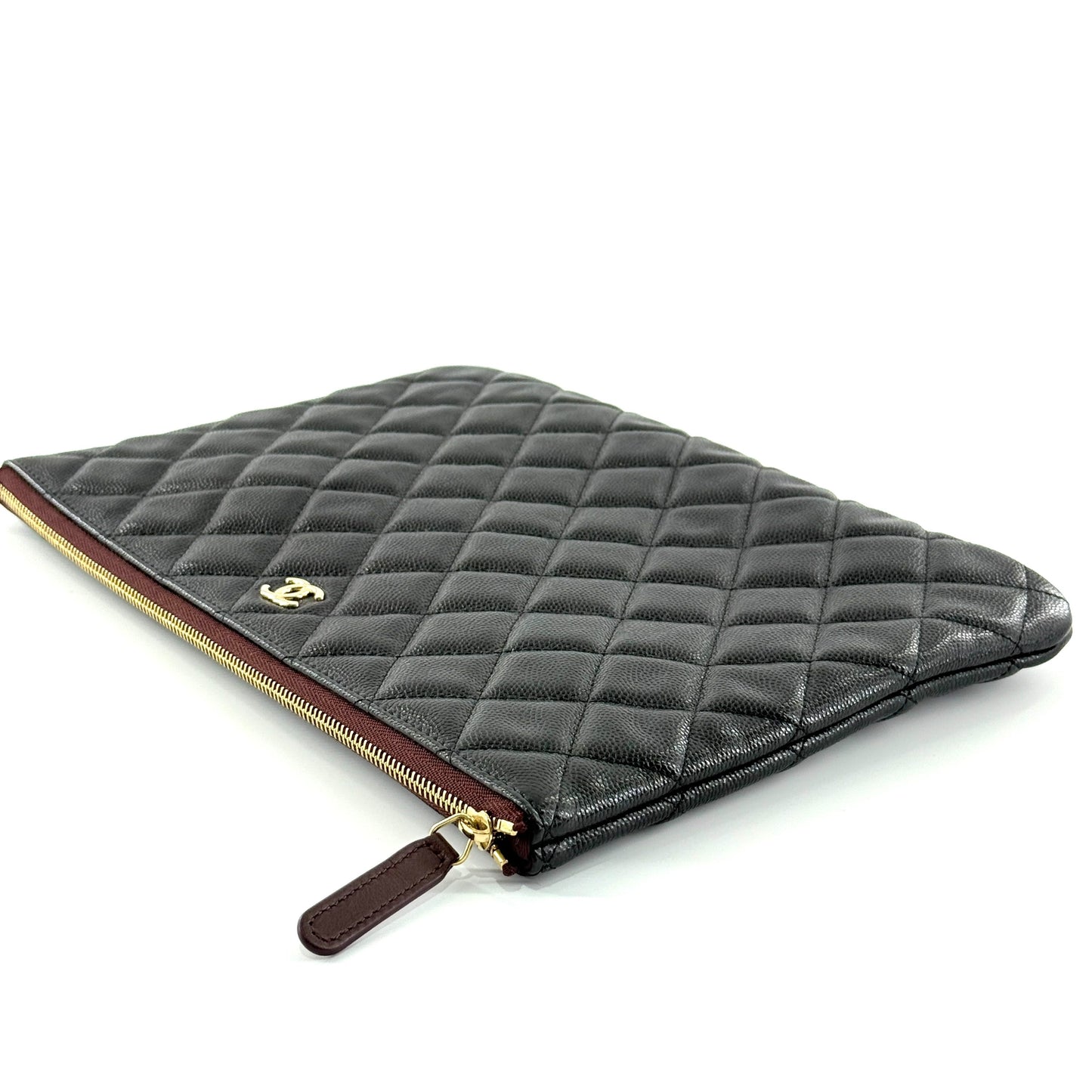 Chanel - Classic Quilted Clutch - Leather - Black - (Medium)