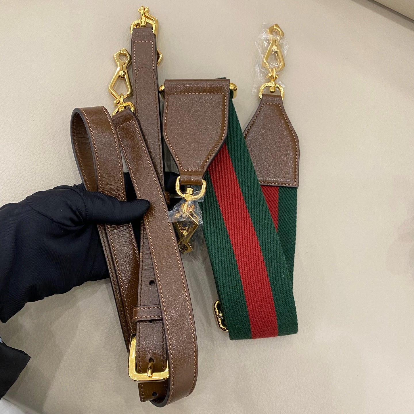 Gucci - Horsebit 1955 Small Shoulder Bag - GG Supreme canvas with leather trim - Beige and Brown - (small)