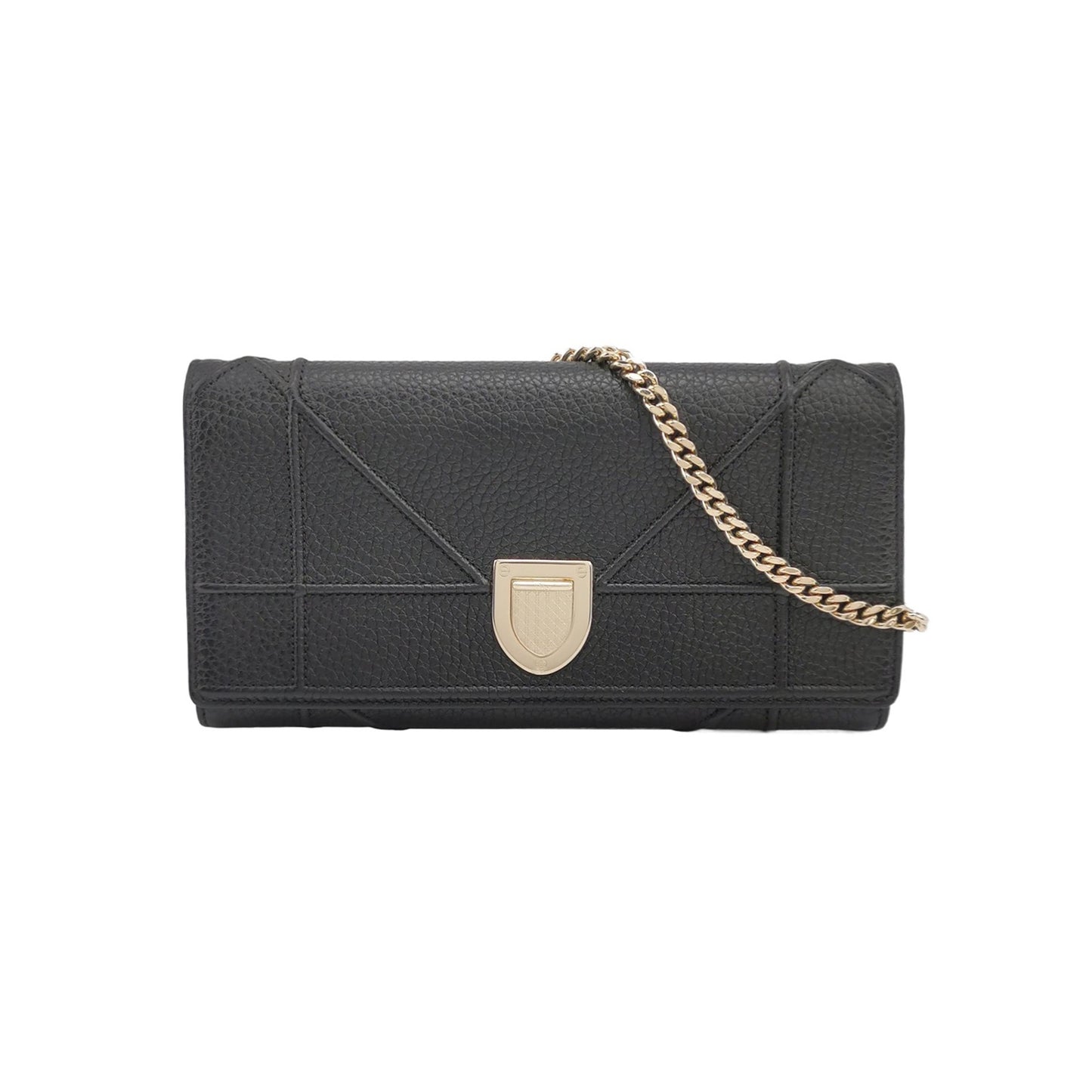 Dior - Diorama Chain Wallet - Leather - Black - (mini)