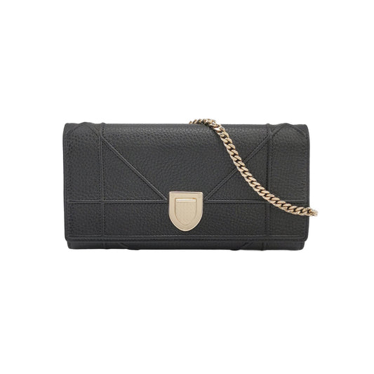 Dior - Diorama Chain Wallet - Leather - Black - (mini)
