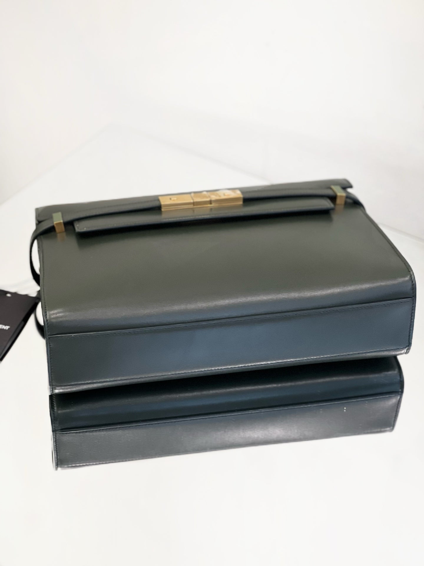 Saint Laurent - Manhattan Medium Crossbody Bag - Box leather - Dark Green - (medium)