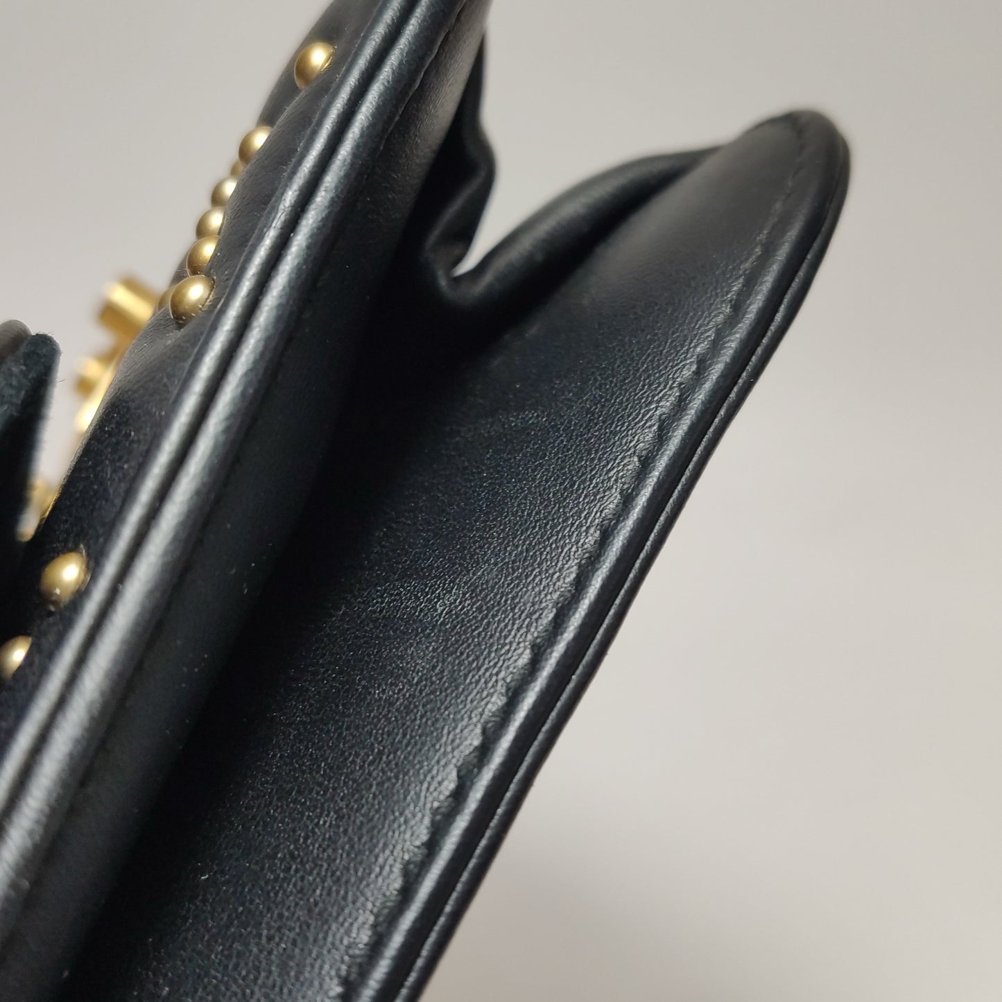 Dior - Studded Flap Bag - Leather - Black - (mini)