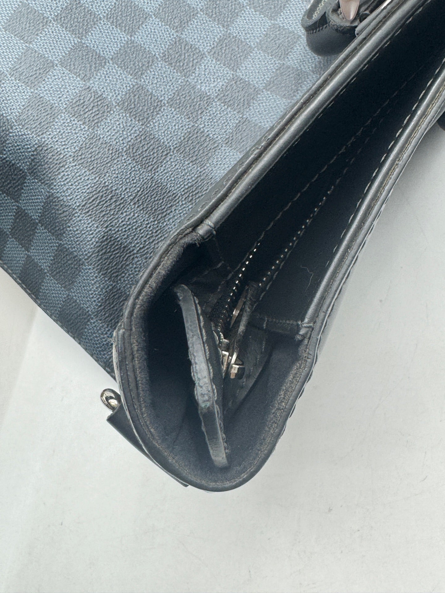 Louis Vuitton - Porte-Documents Vertical - Damier Graphite canvas with leather trim - Blue - (Large)