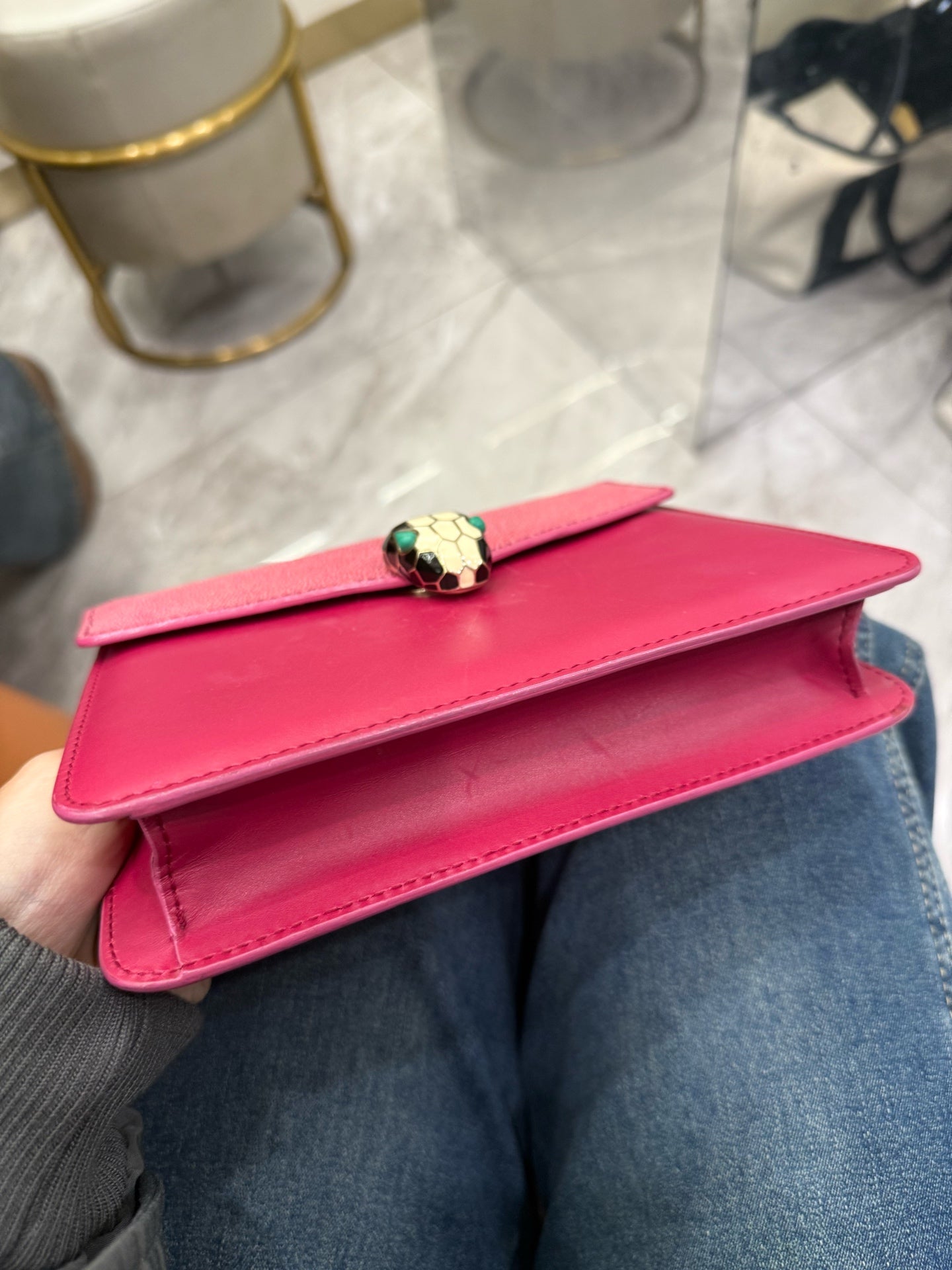 Bvlgari - Serpenti Forever Chain Bag - Exotic leathers - Stingray and Leather - Pink - (small)