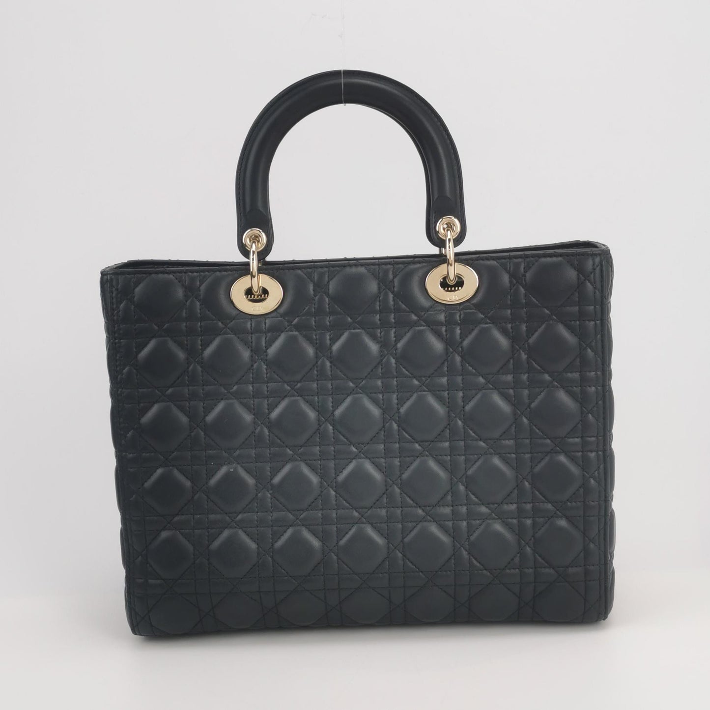 Dior - Lady Dior - Cannage quilted lambskin leather - Dark Navy Blue with Gold-Tone Hardware - (Medium)