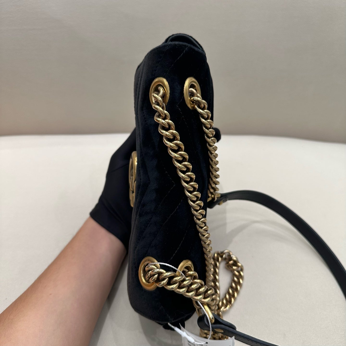 Gucci - GG Marmont Matelassé Mini Shoulder Bag - Velvet - Black - (mini)