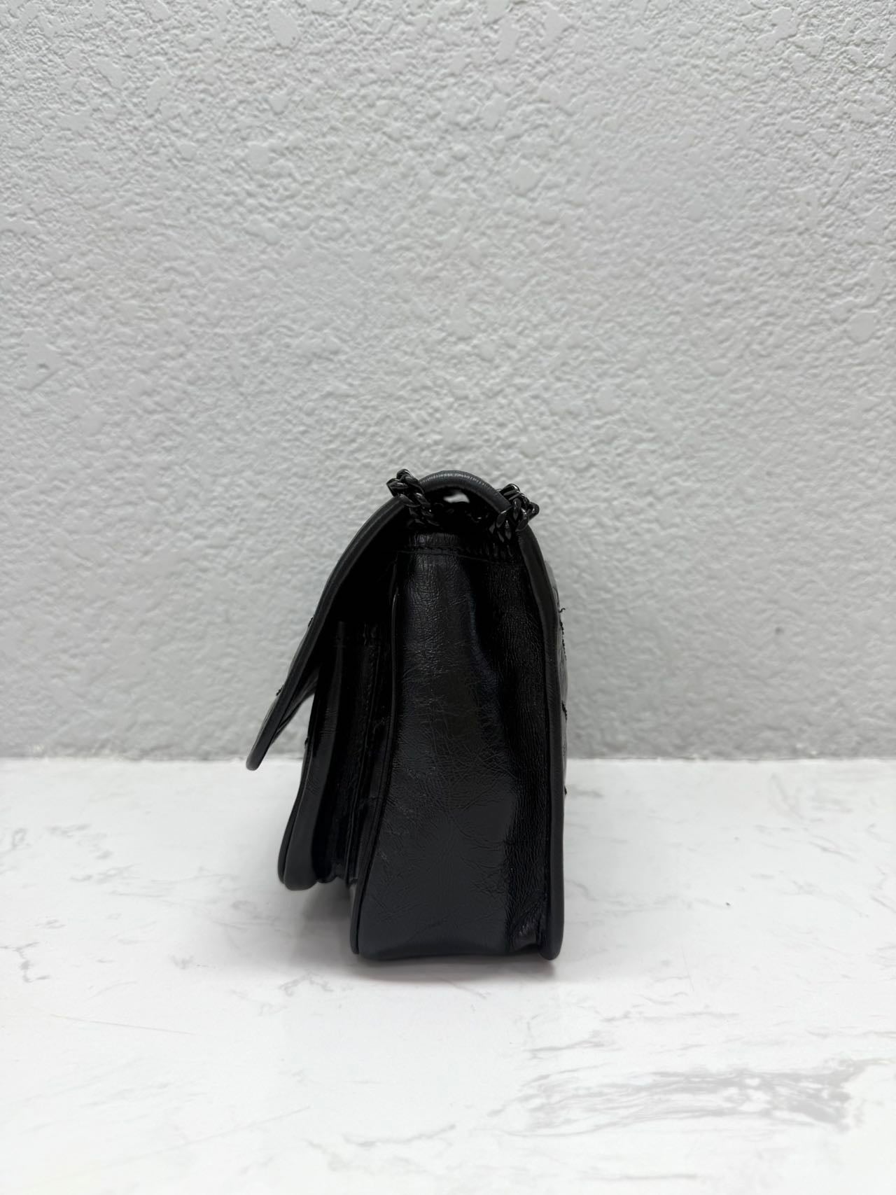 Saint Laurent - Niki Small - Crinkled vintage leather - Black - (Small)
