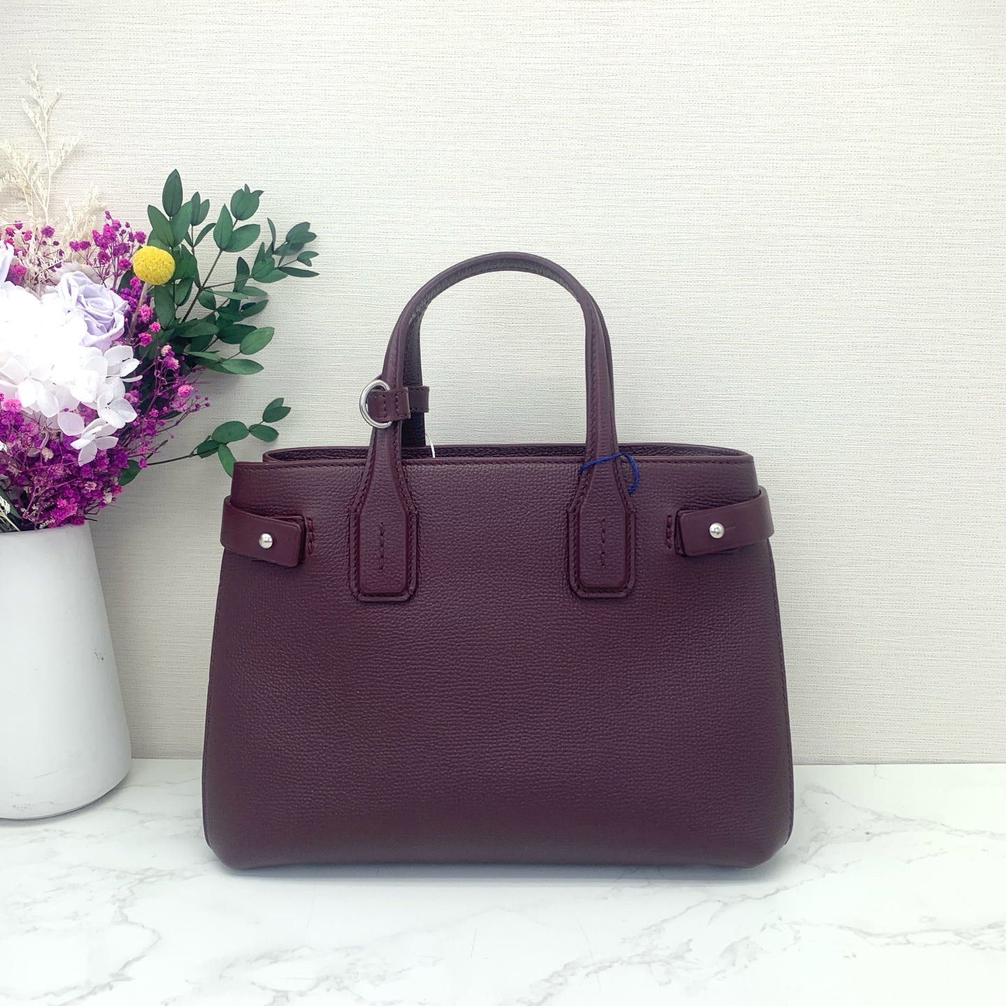 Burberry - Banner - Grained cowhide leather - Burgundy - (medium)