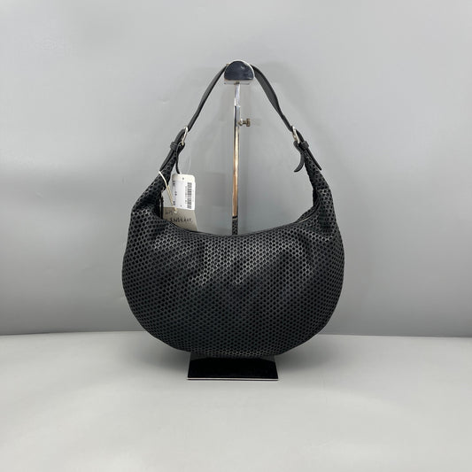Dior - Perforated Half-Moon Bag - Perforated leather and smooth leather trim - Black - (medium)