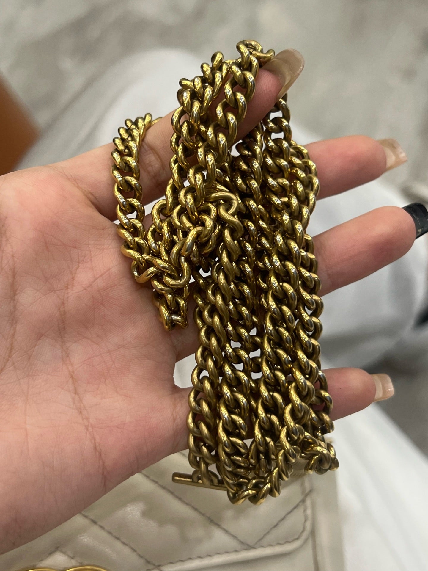 Gucci - Marmont Mini Chain Bag - Leather - White - (mini)