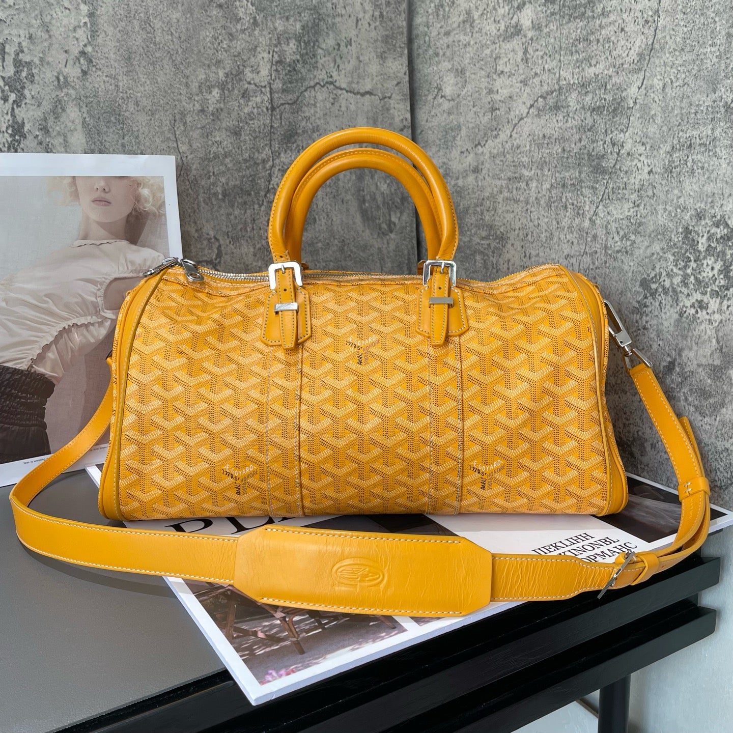 Goyard - Croisière 40 - Goyardine canvas with leather trim - Yellow - (Medium)