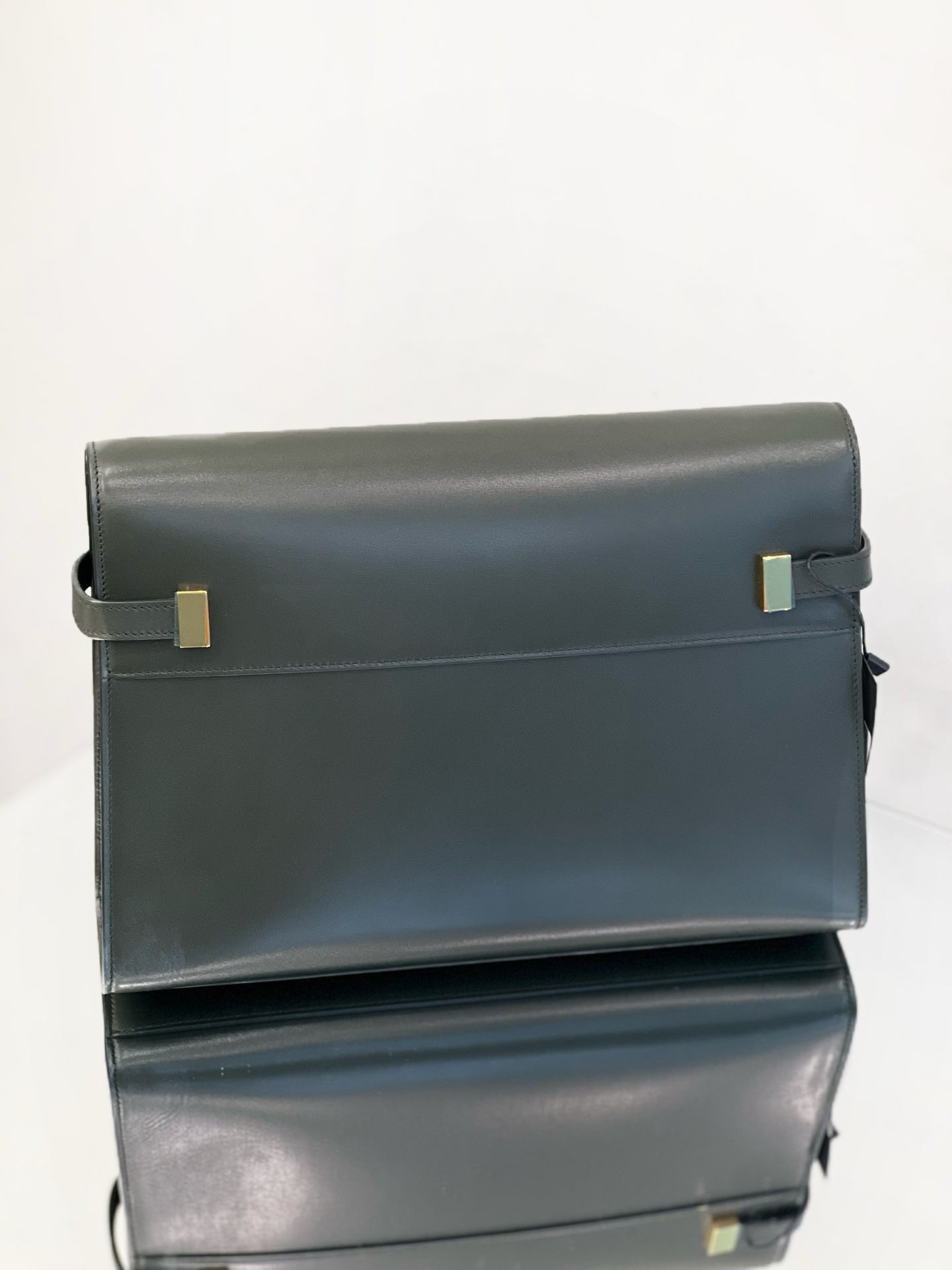 Saint Laurent - Manhattan Medium Crossbody Bag - Box leather - Dark Green - (medium)