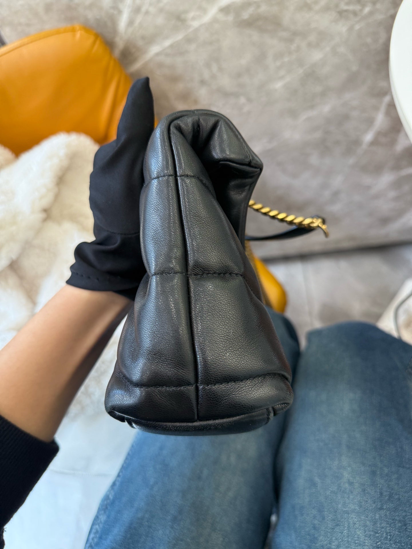 Saint Laurent - Loulou Puffer Mini - Leather - Black - (mini)
