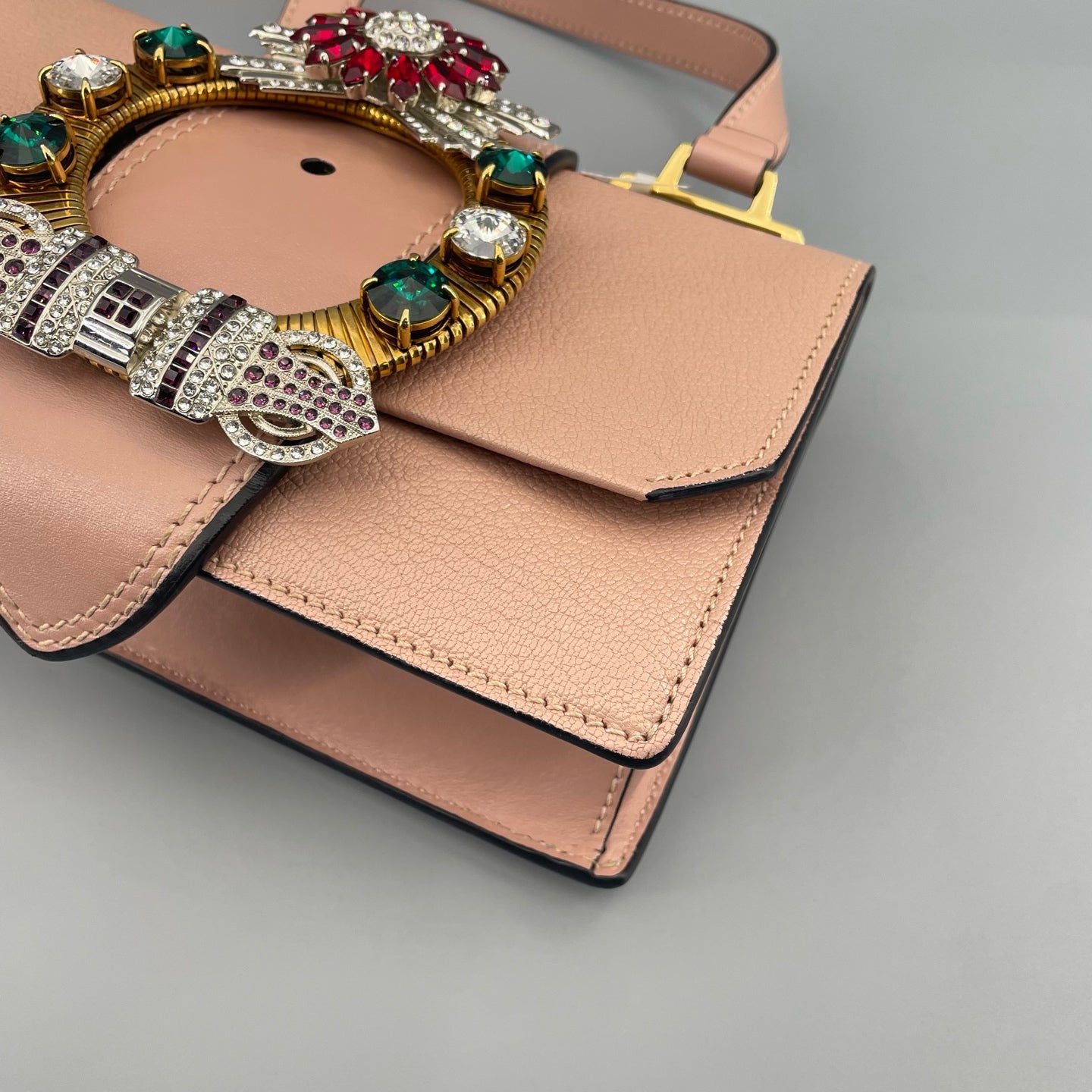 Miu Miu - Gemstone Shoulder Bag - Leather - Pink - (small)