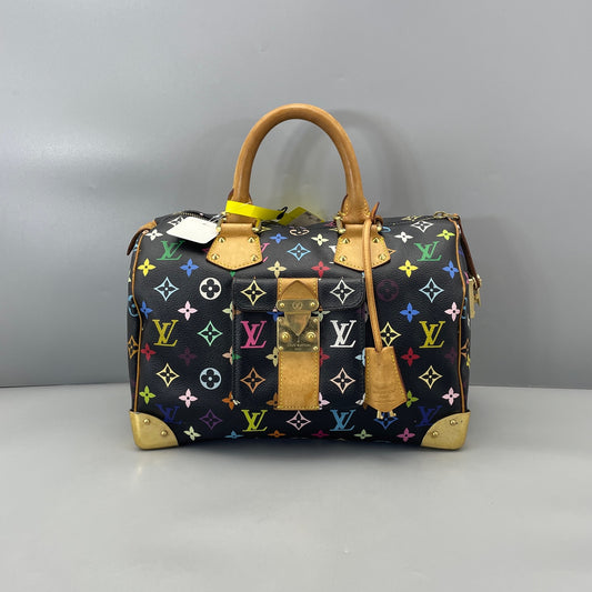 Louis Vuitton - Speedy 30 Monogram Multicolore - Coated canvas with Vachetta leather trim - Black - (Medium)