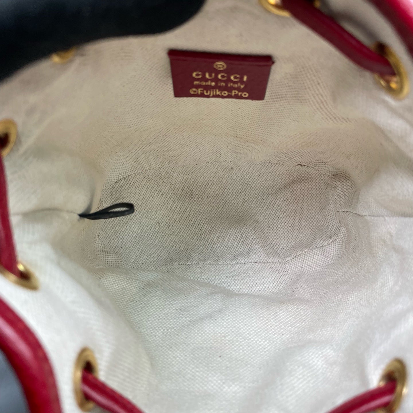 Gucci - Doraemon Collaboration Mini Bucket Bag - Coated canvas and leather - Brown and Red with Multicolour graphic - (mini)