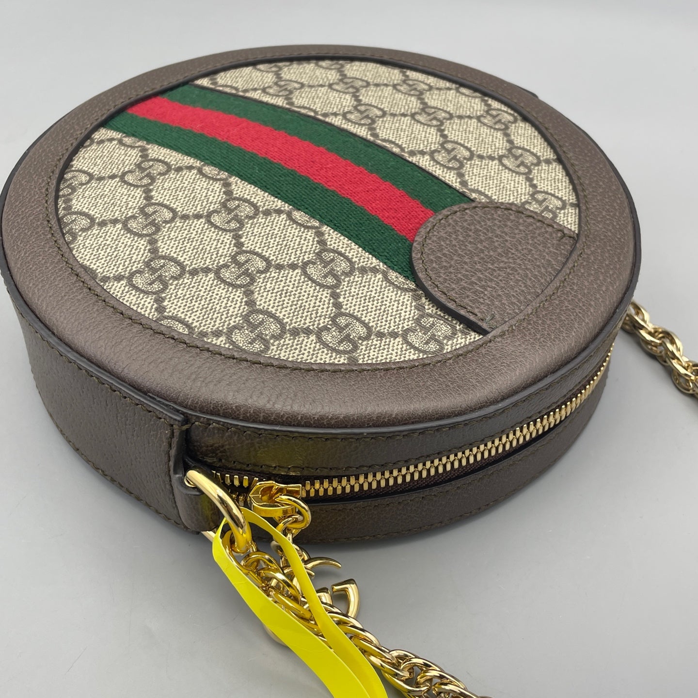 Gucci - Ophidia Round Mini Bag - GG Supreme canvas with leather trim - Brown - (mini)