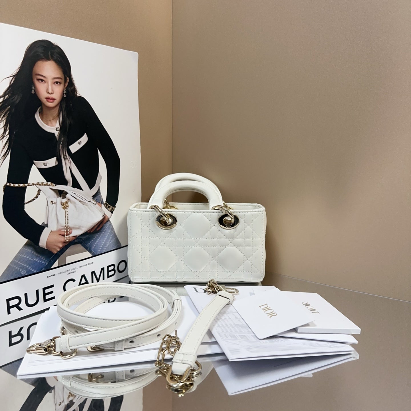 Dior - D-Joy Mini Bag - Leather - White - (mini)